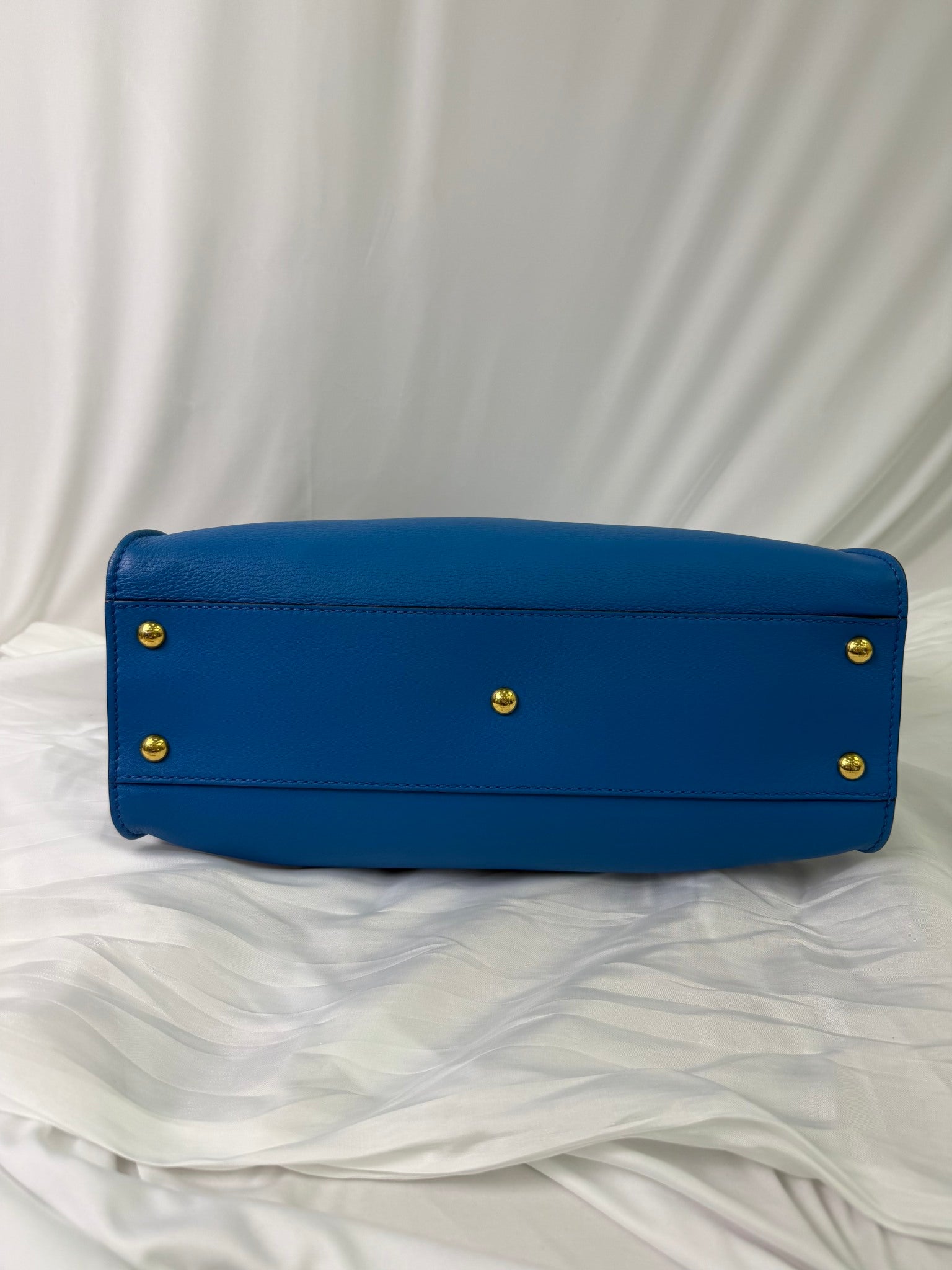 Fendi Blue Leather Peekaboo Two Way Bag