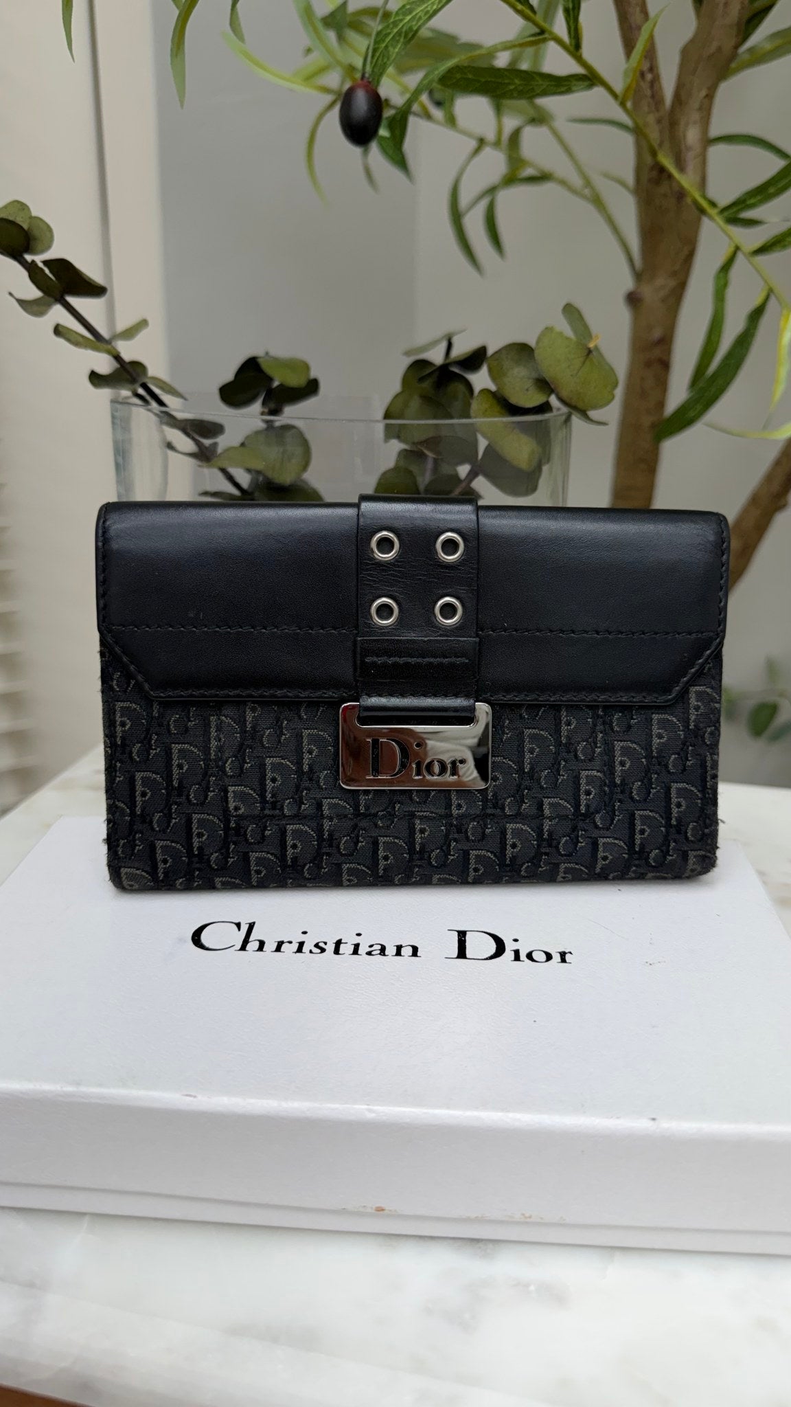 Christian Dior Vintage Black Dior Canvas Street Chic Wallet