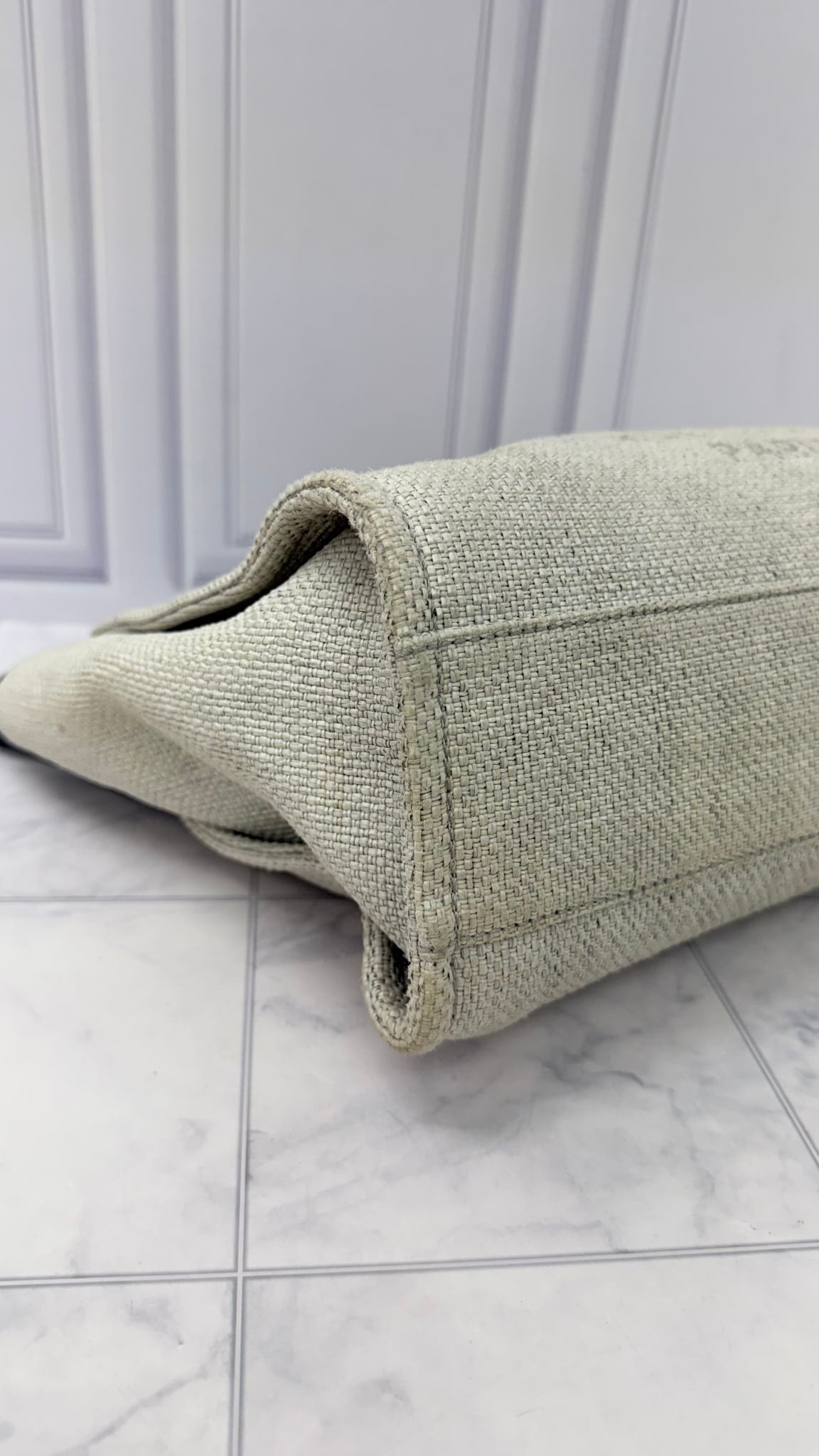 Chanel Grey And Black Canvas Deauville Small Tote Bag