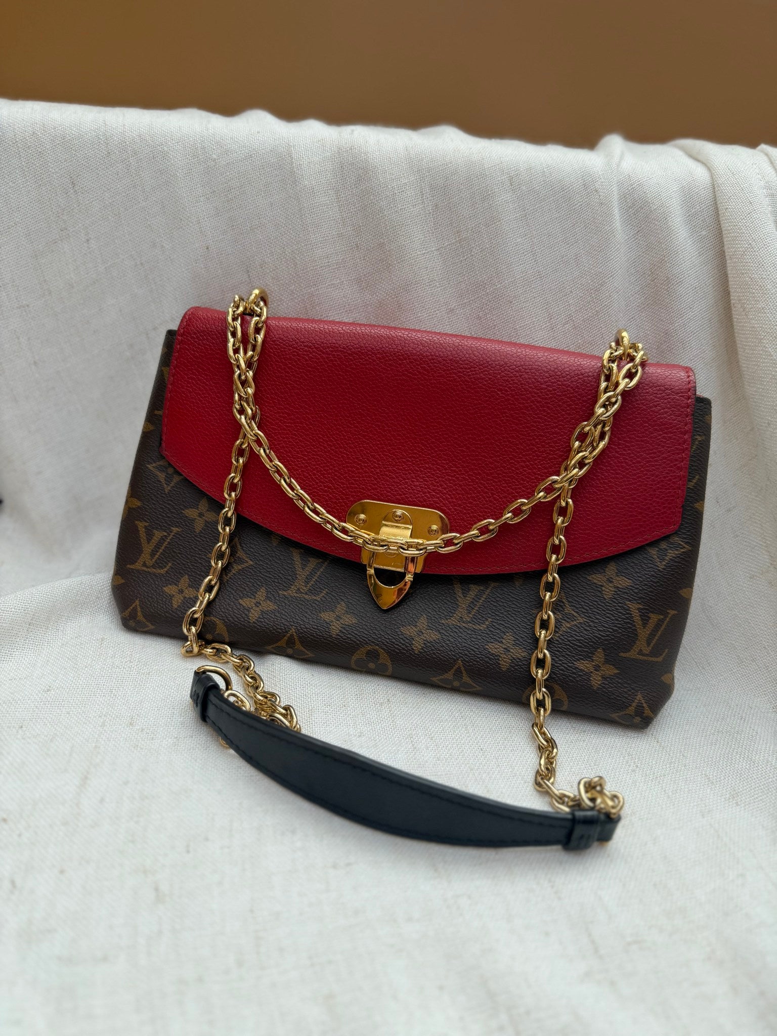 Louis Vuitton Monogram & Red Saint Placide Chain Bag
