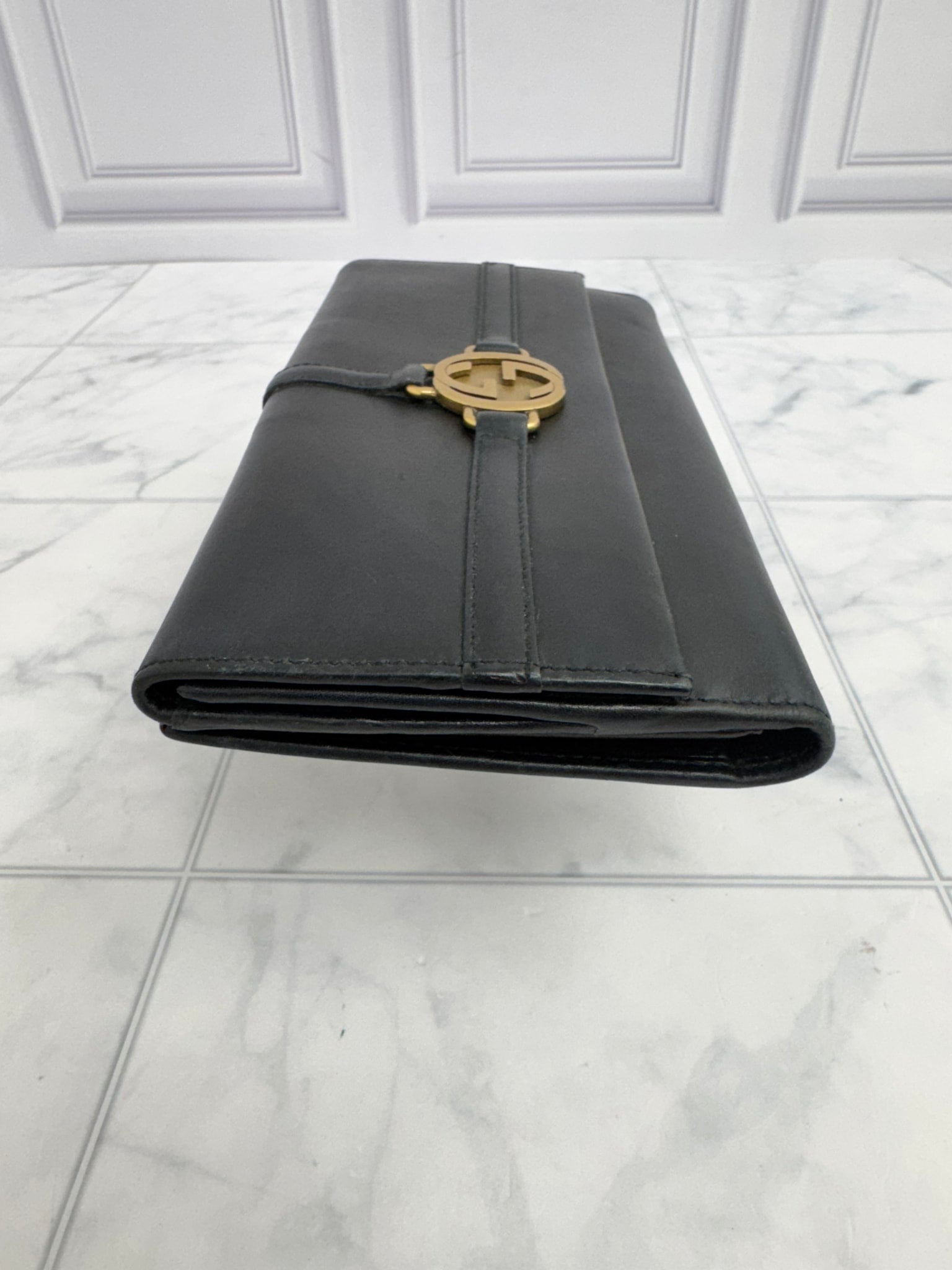 Gucci Black Leather Long Wallet