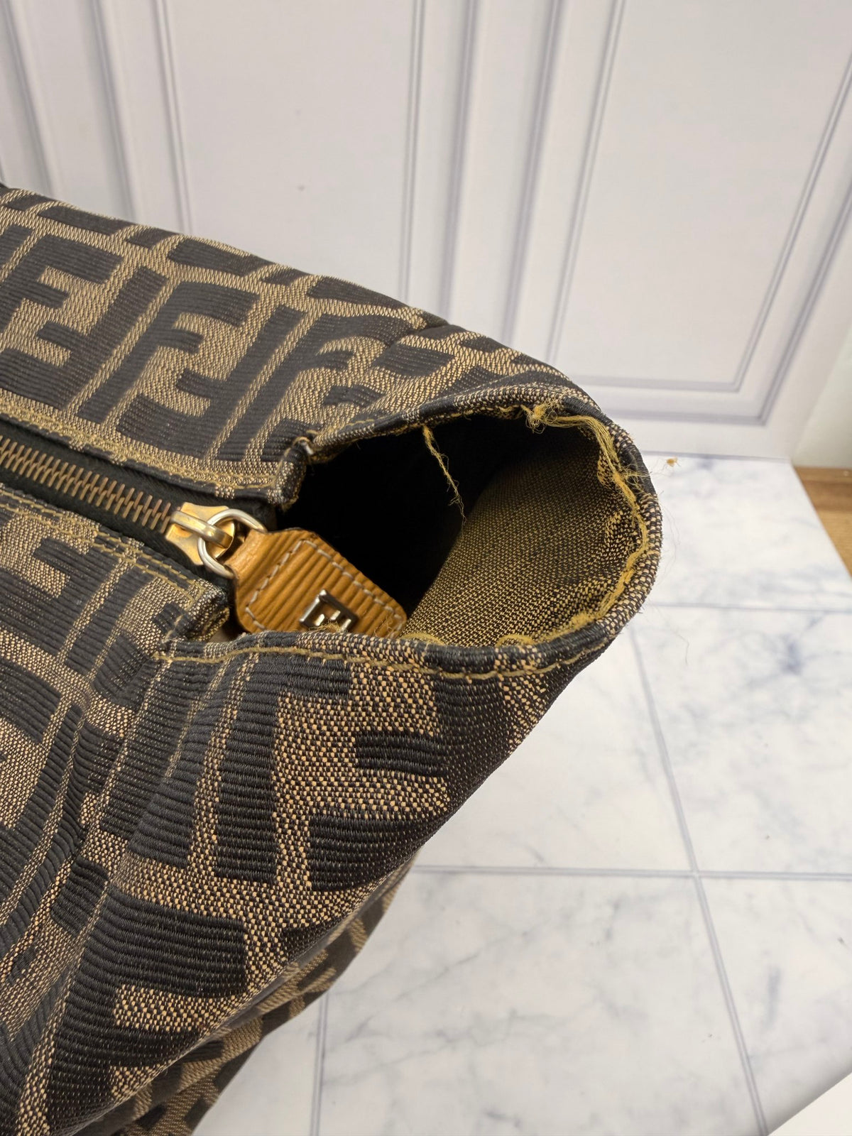 Fendi Monogram Zucca Canvas Travel Duffle Bag