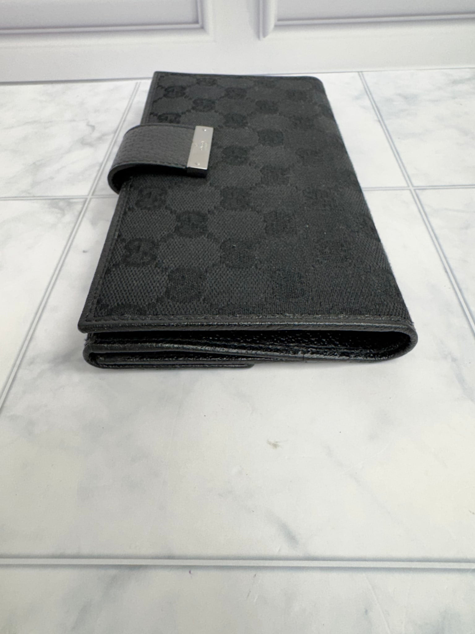 Gucci Black GG Canvas Long Wallet