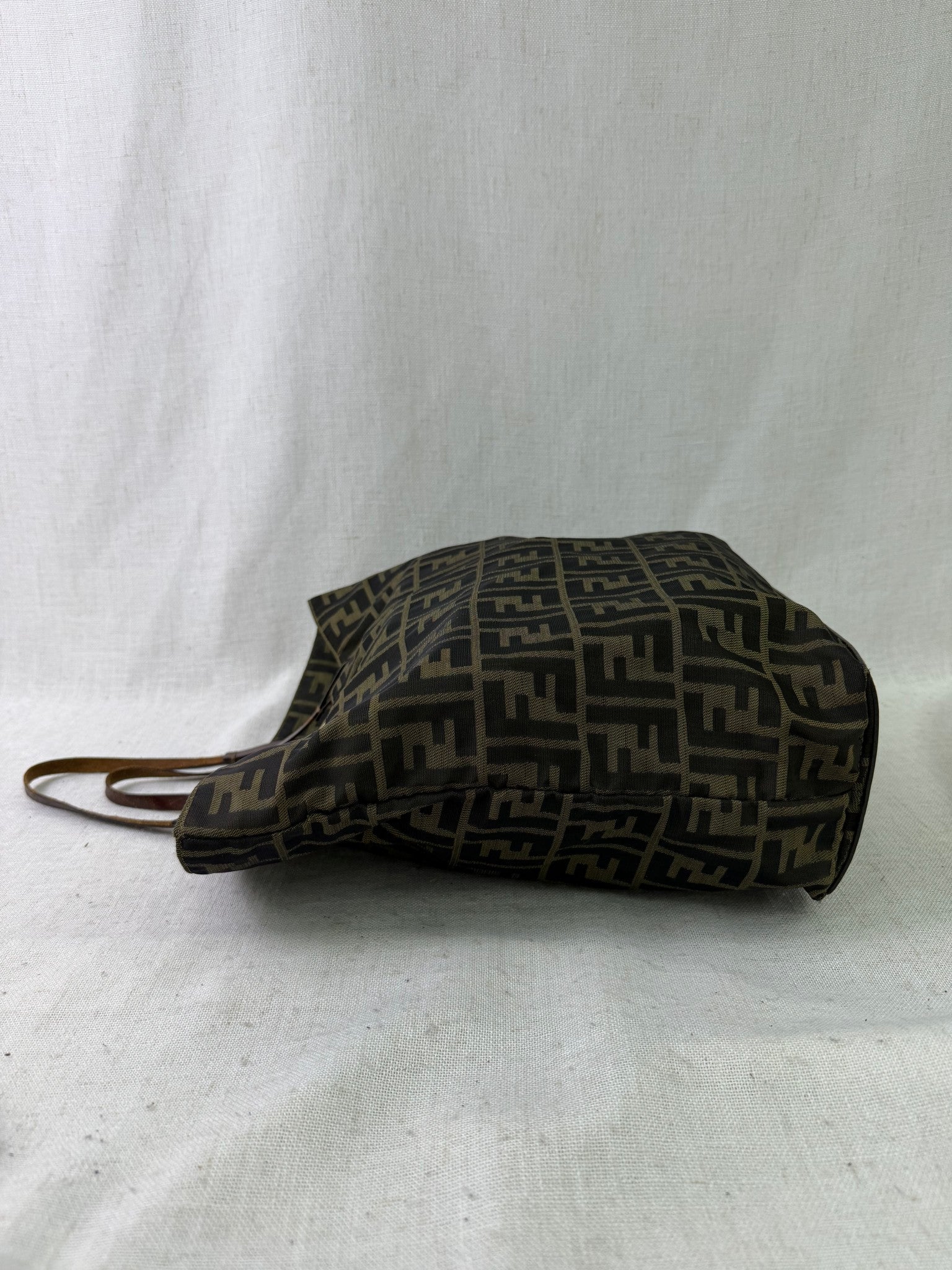 Fendi Brown Canvas Zucca Print Tote Bag