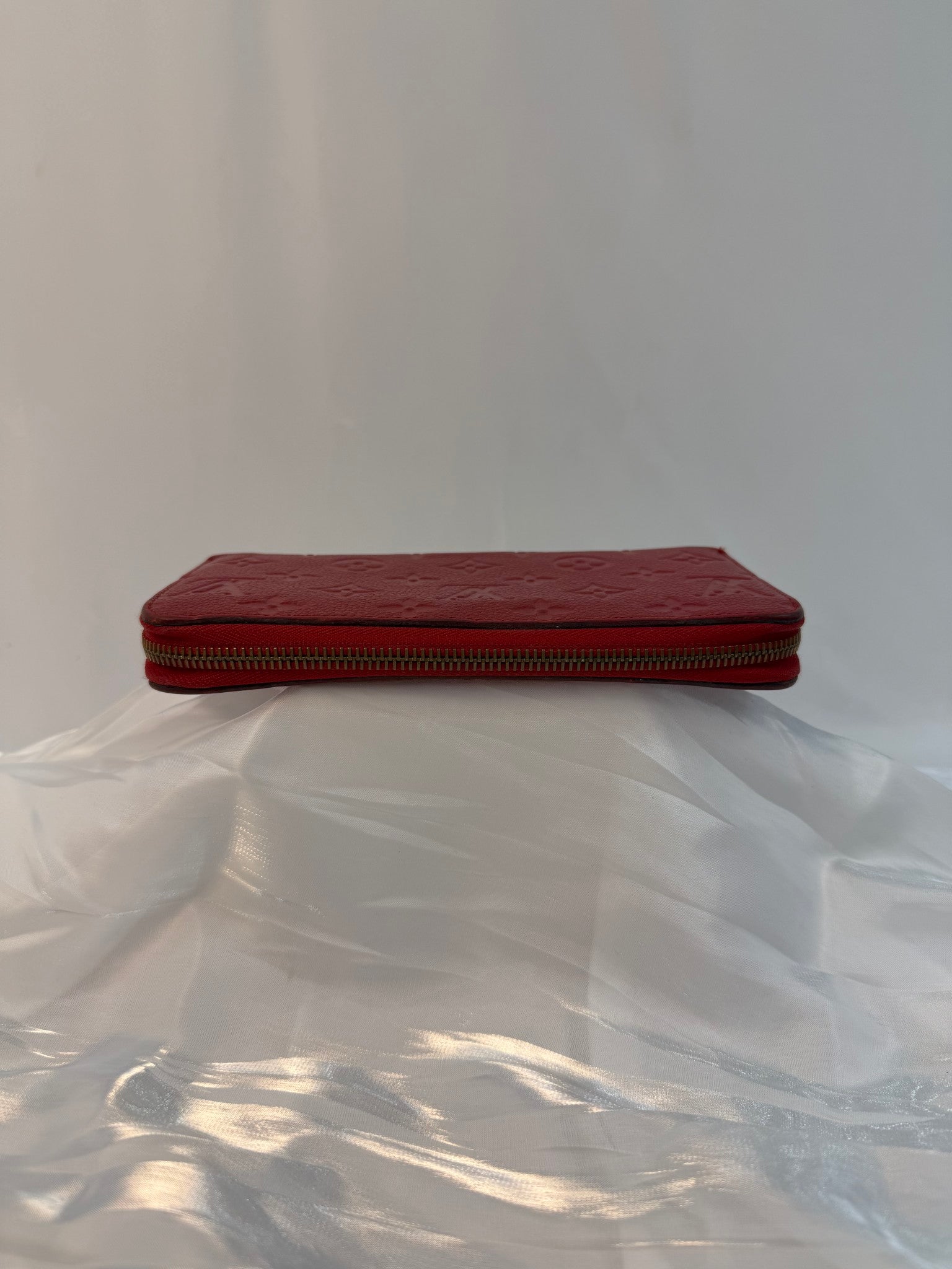 Louis Vuitton Red Empreinte Leather Zippy Wallet