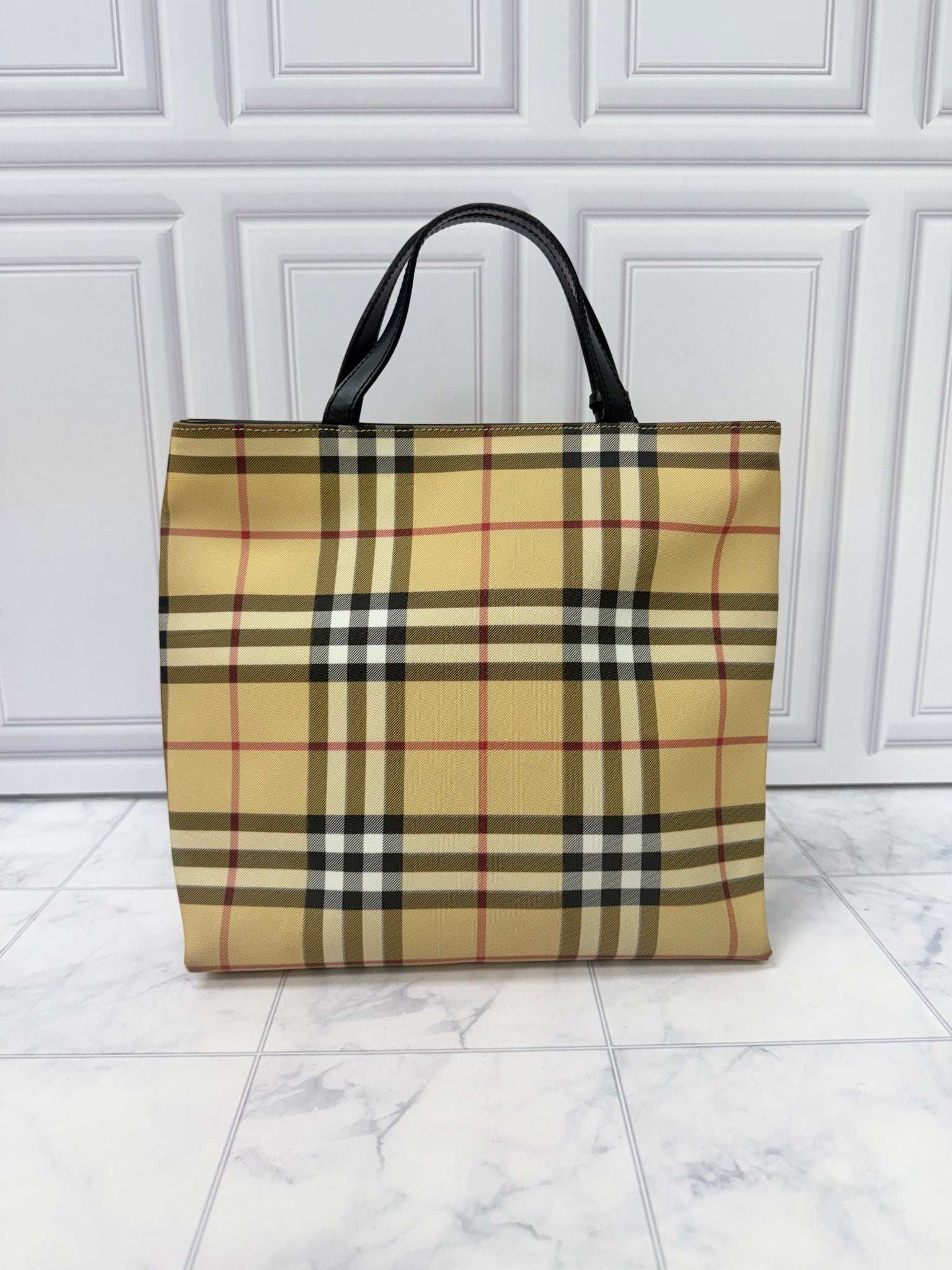 Burberry Beige Nova Check Canvas Tote Bag