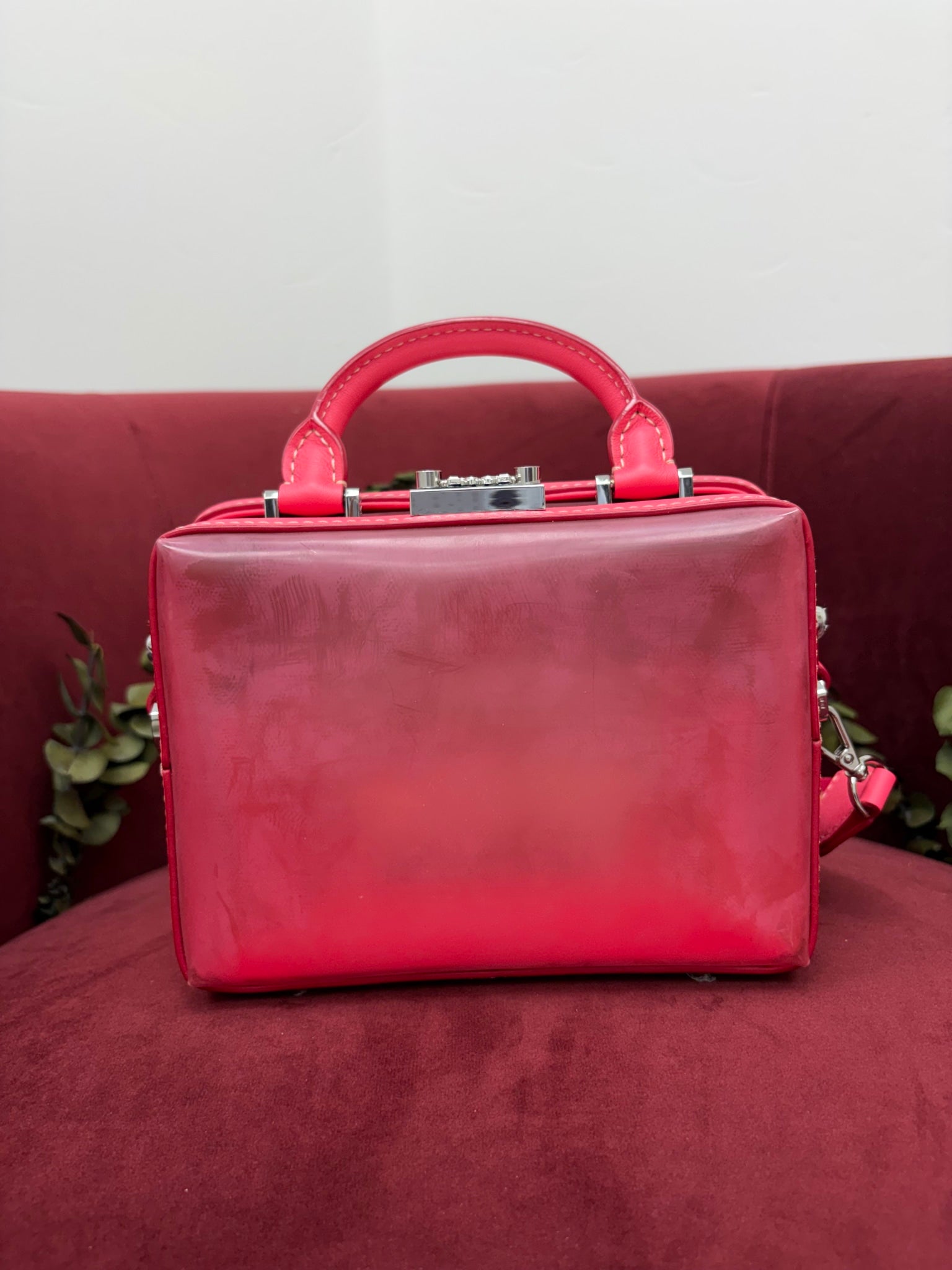 MCM Pink PVC & Leather Berlin Soft Box Crossbody Bag