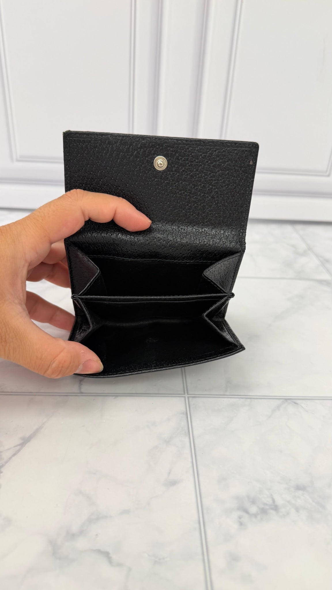 Gucci Black Leather Compact Wallet