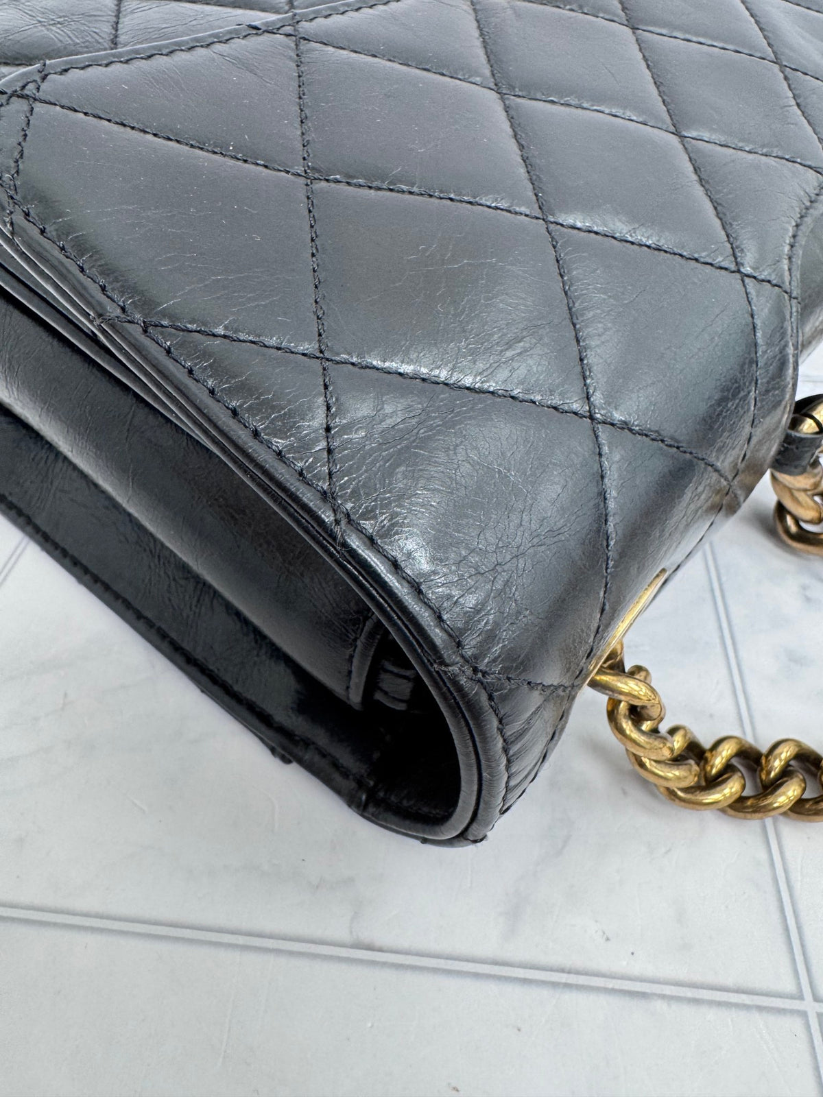 Chanel Black Quilted Calfskin Perfect Edge Large Flap Bag