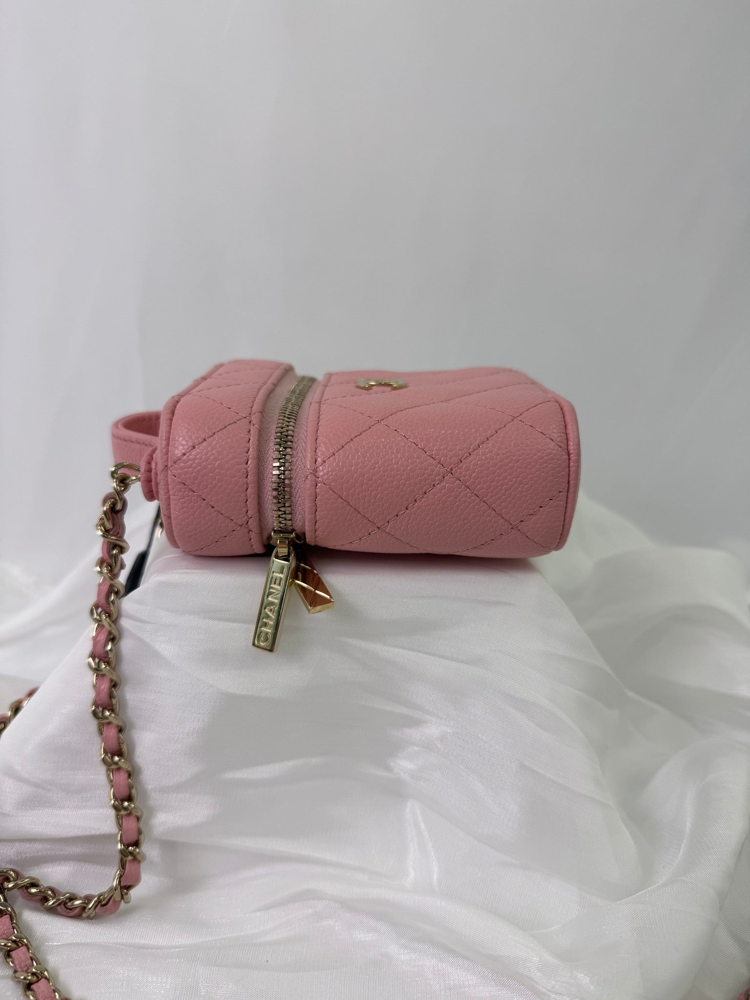 Chanel Pink Caviar Leather Mini Vanity Case