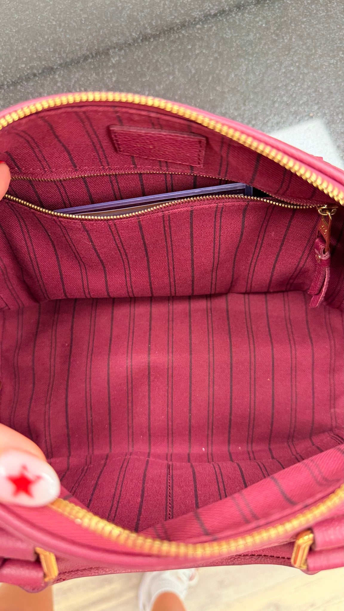Louis Vuitton Burgundy Empreinte Speedy 25 Bandouliere