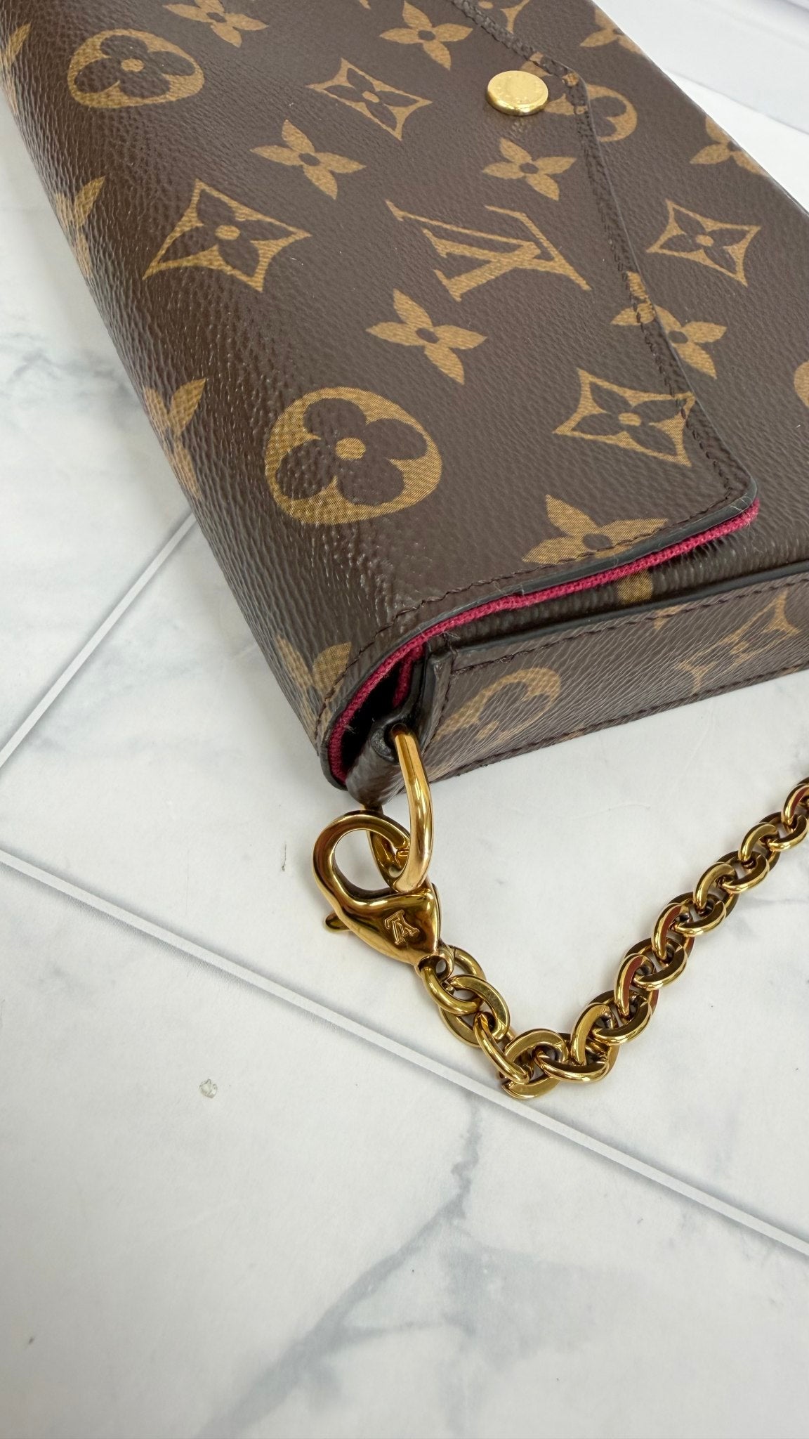 Louis Vuitton Monogram & Fuchsia Felicie Pochette