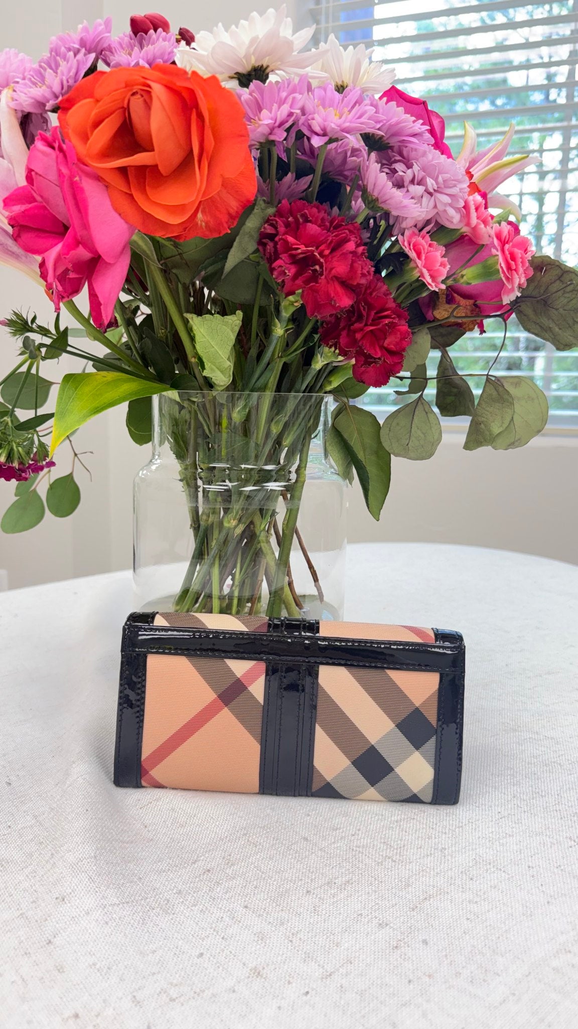 Burberry Beige Canvas Nova Check Penrose Continental Wallet