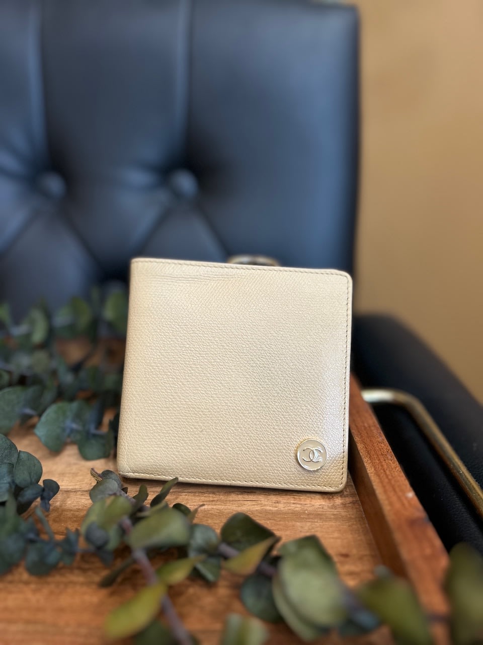Chanel Tan Caviar Bifold Wallet