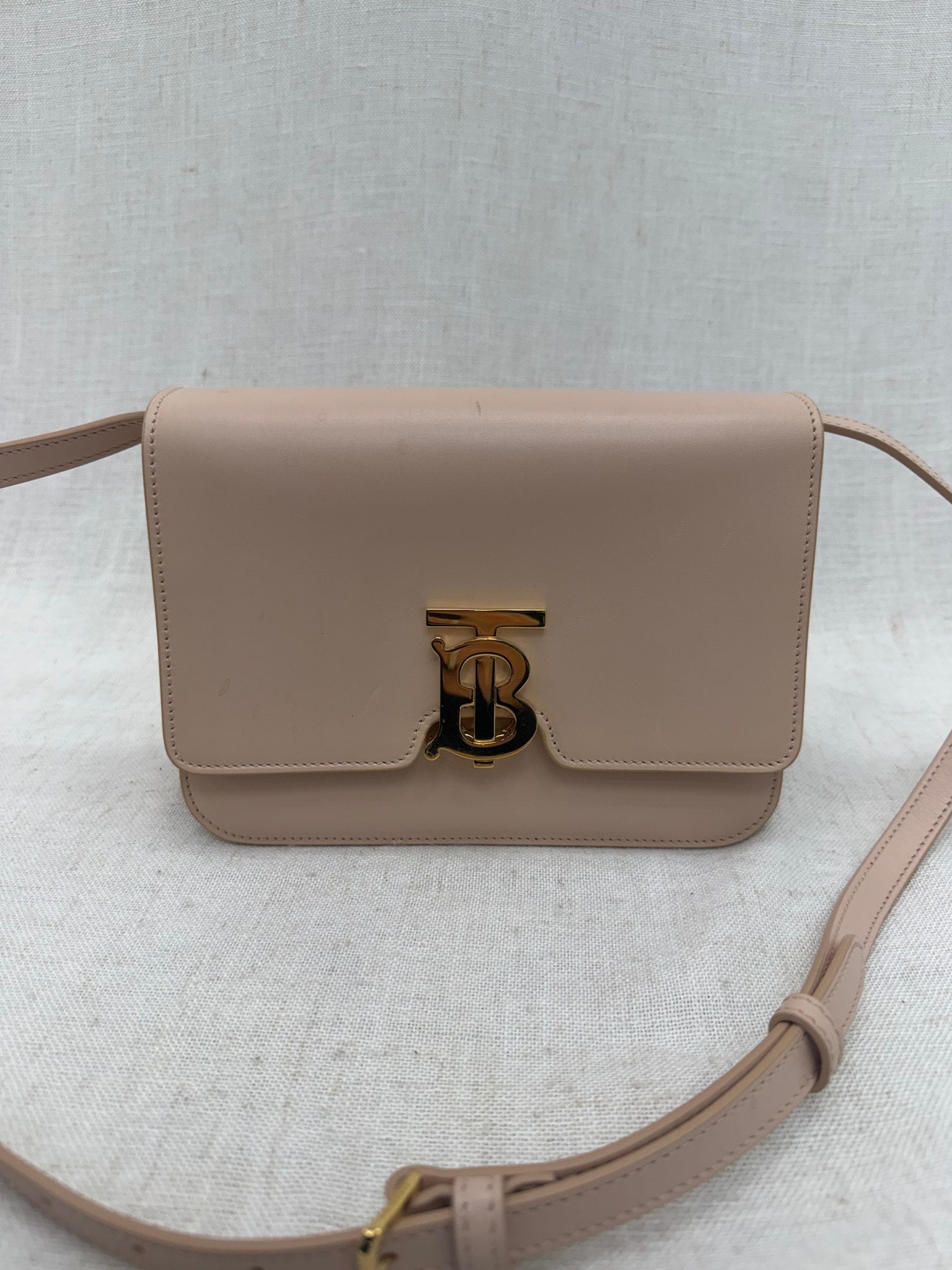 Burberry Dusty Rose Leather Small TB Crossbody