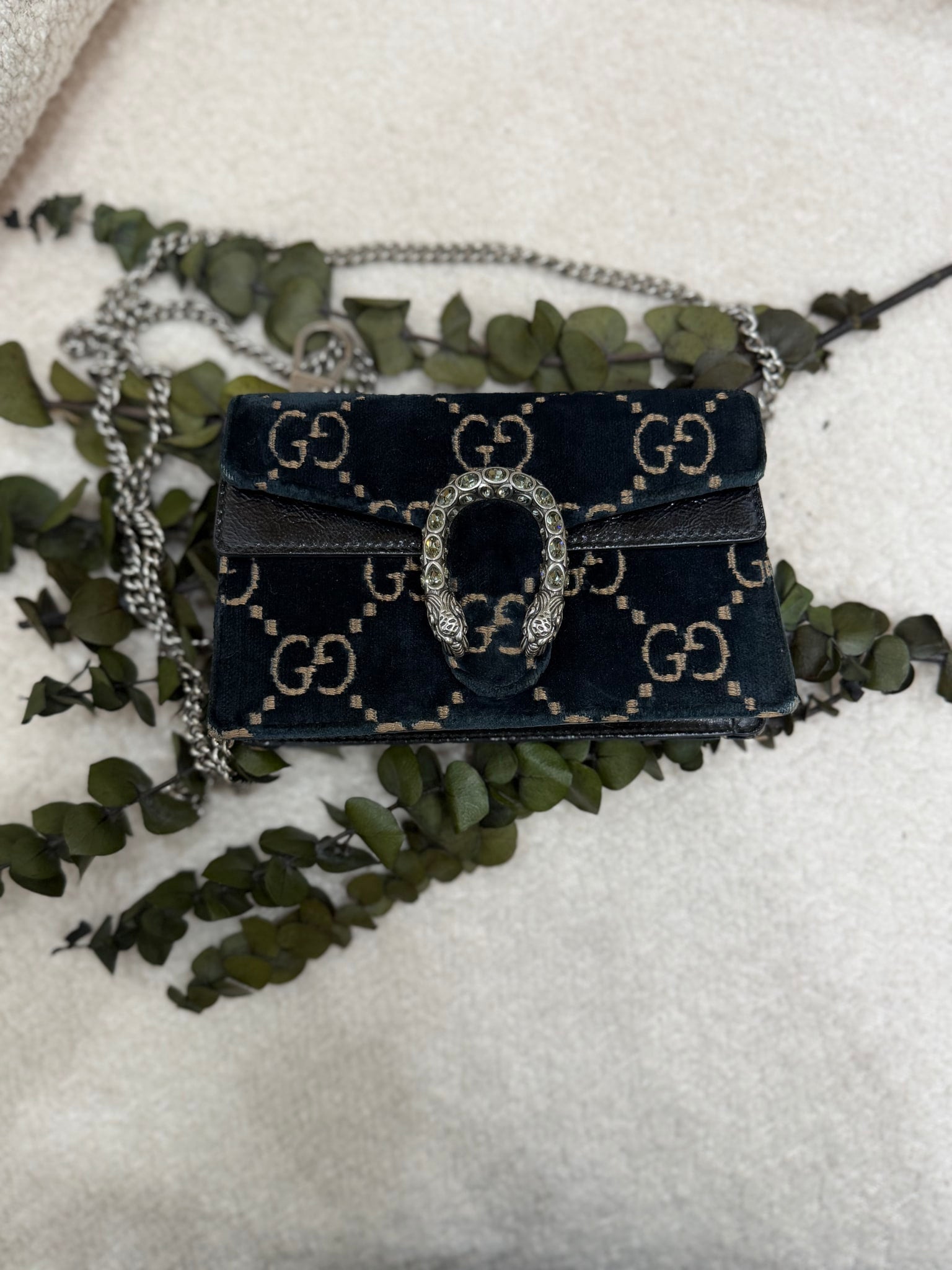 Gucci Navy Suede Super Mini Dionysus