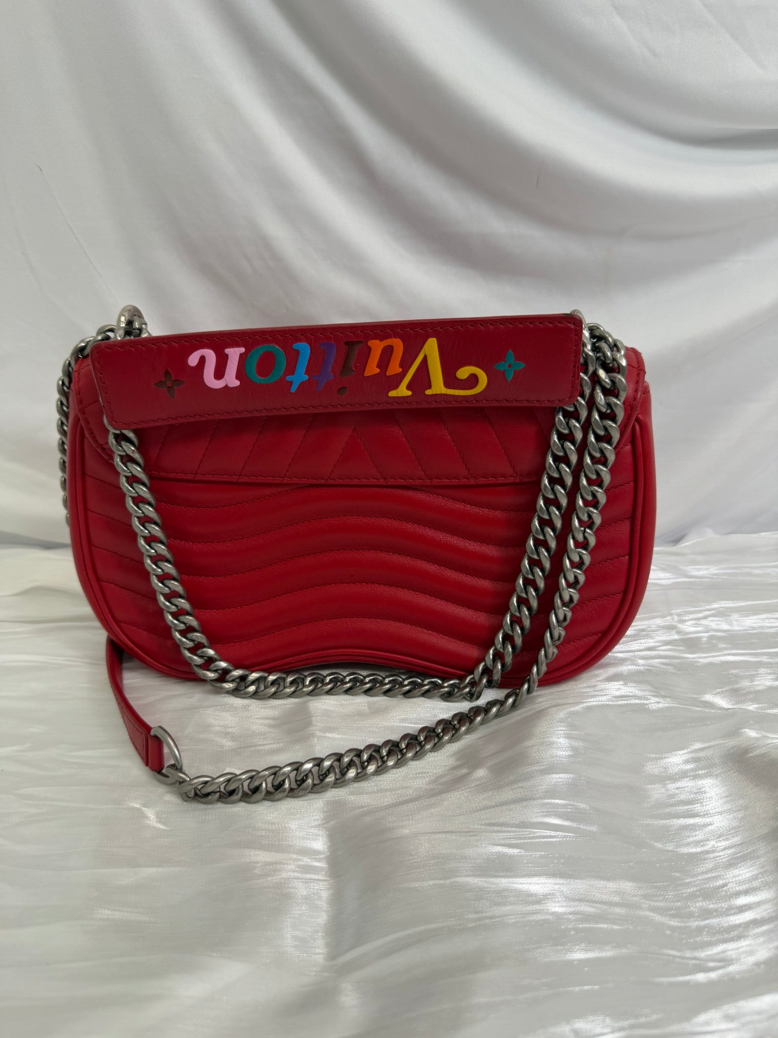 Louis Vuitton Red Quilted Leather New Wave MM