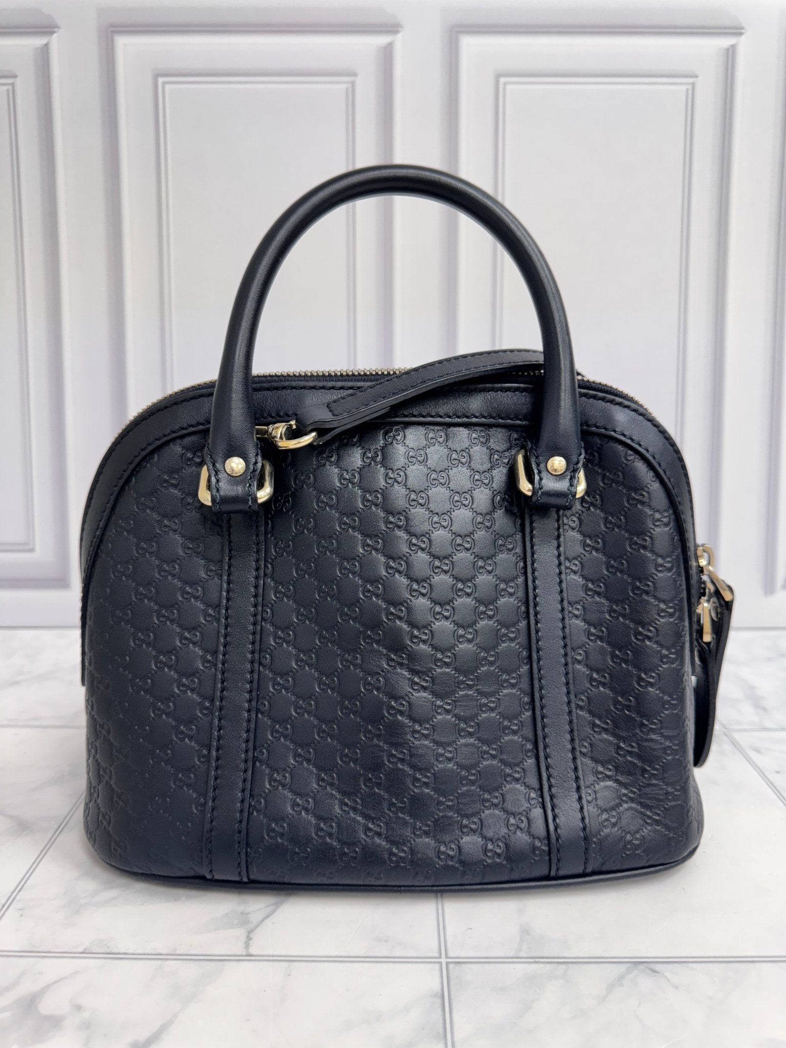 Gucci Dark Navy Microguccissima Leather Mini Dome 2Way Bag