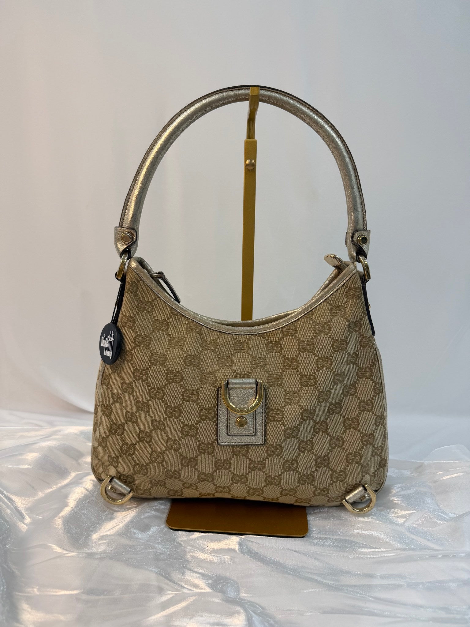 Gucci Brown Canvas Abbey Hobo Bag