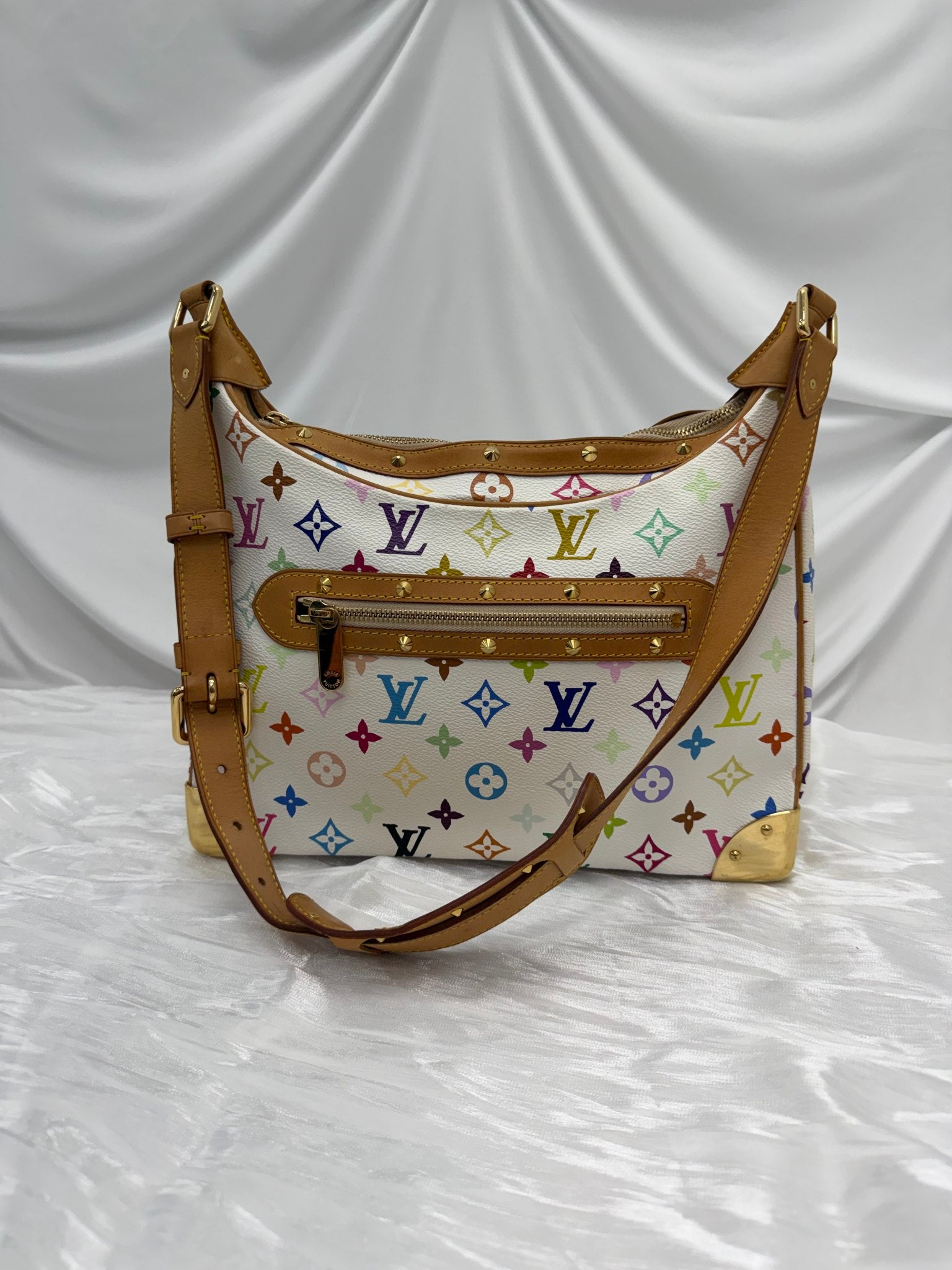 Louis Vuitton White Multicolore Monogram Boulogne Shoulder Bag