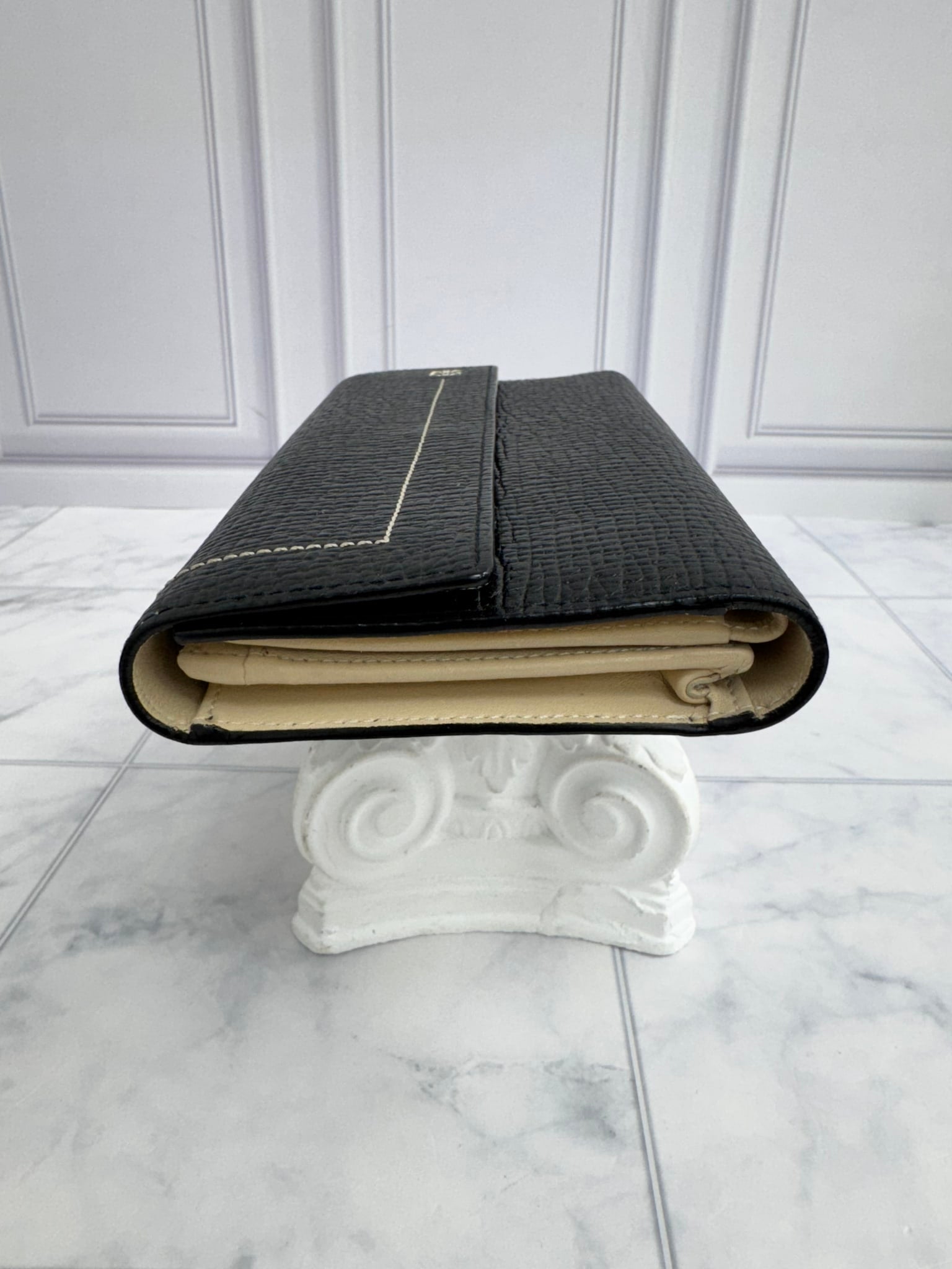 Loewe Black Grained Leather Long Wallet
