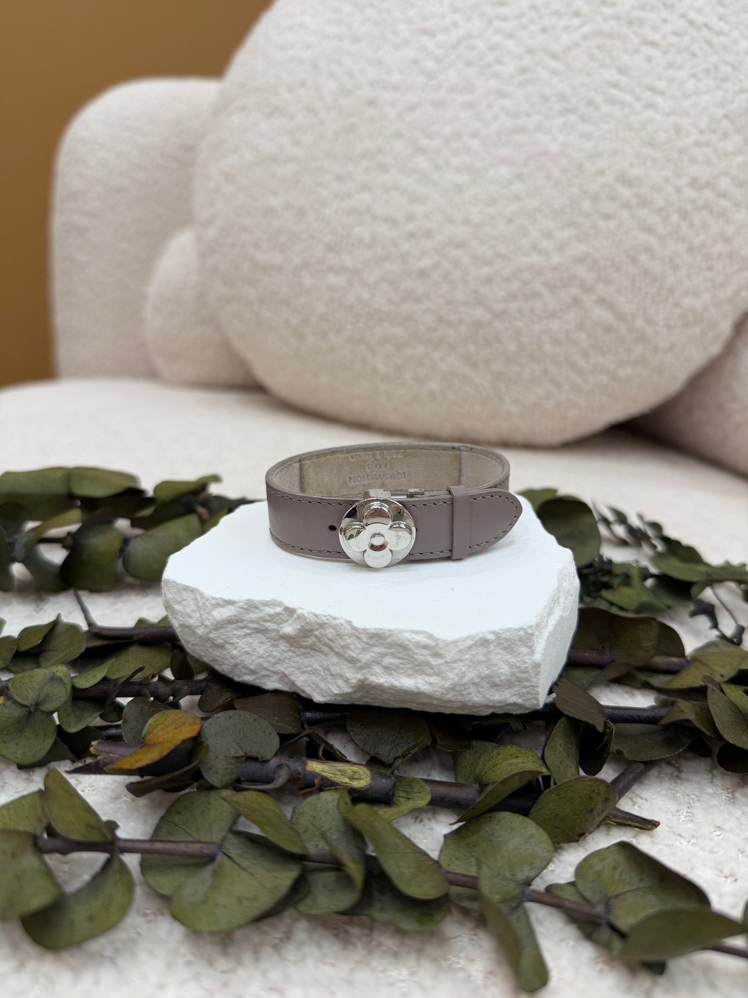 Louis Vuitton Gray Leather Wish Bracelet