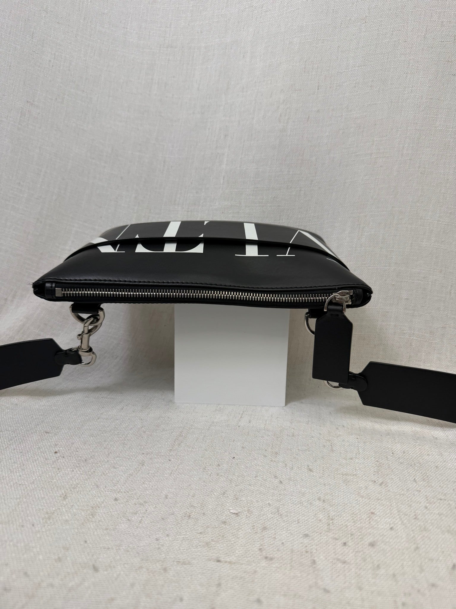 Valentino Black Leather VLTN Crossbody Bag