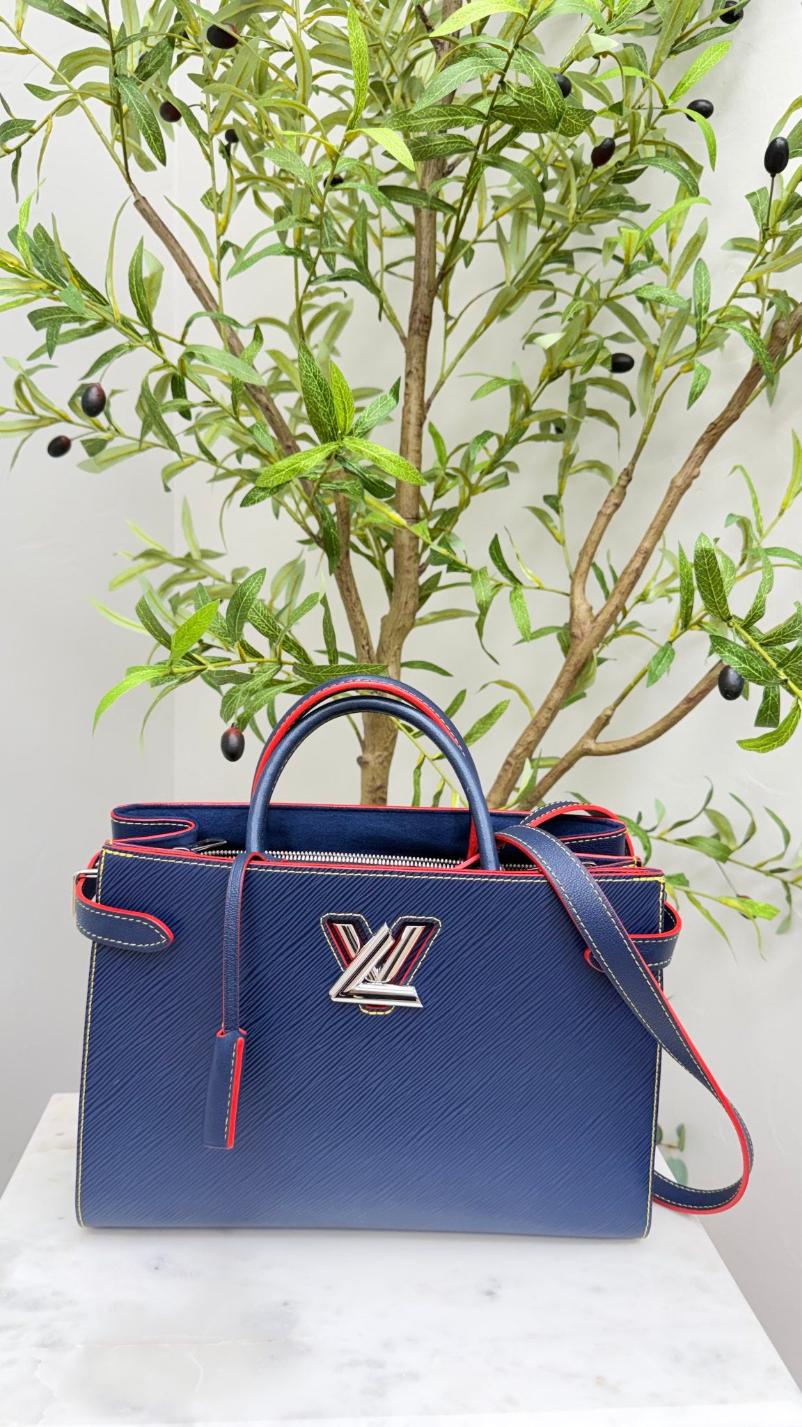 Louis Vuitton Indigo Epi Leather Twist Tote