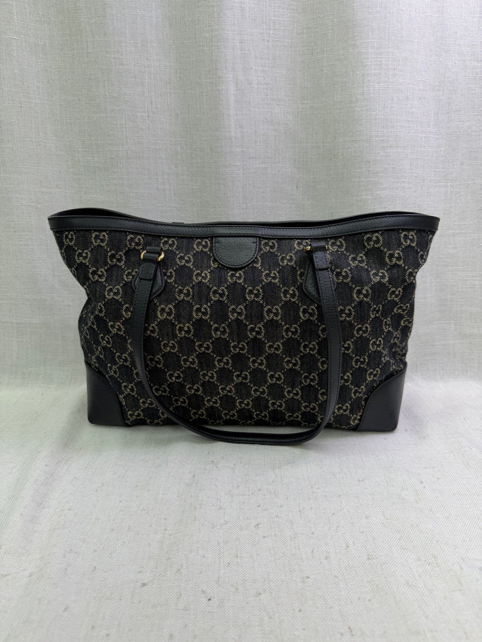 Gucci GG Black Denim Ophidia Medium Tote