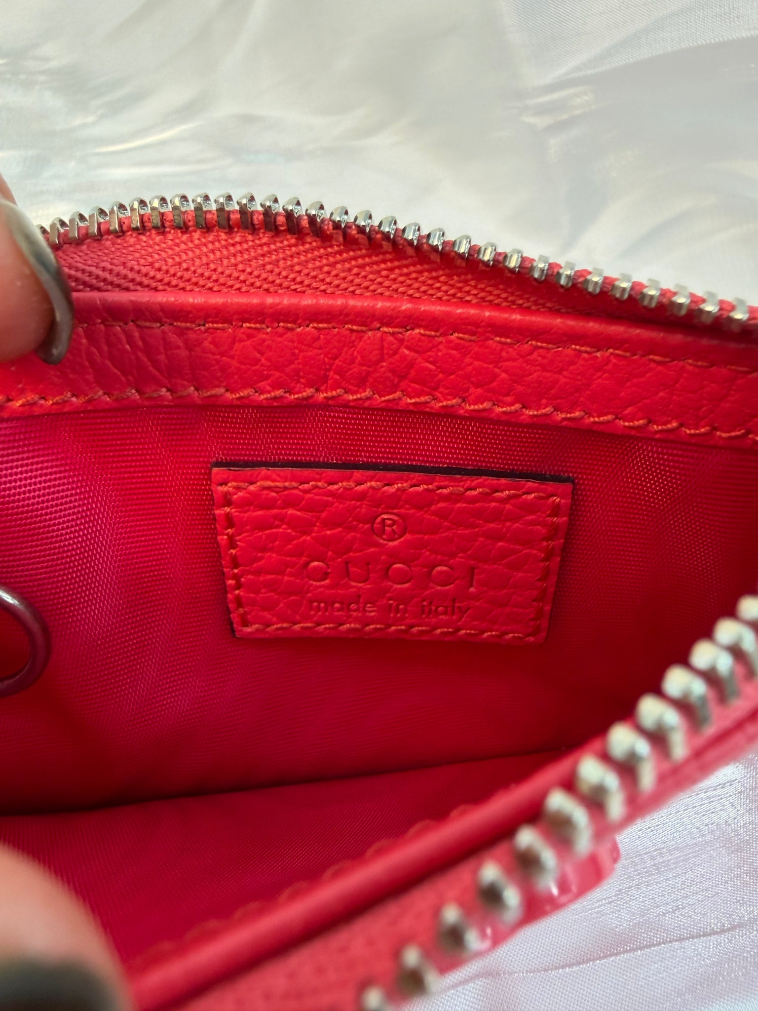 Gucci Coral Leather Marmont Card Case