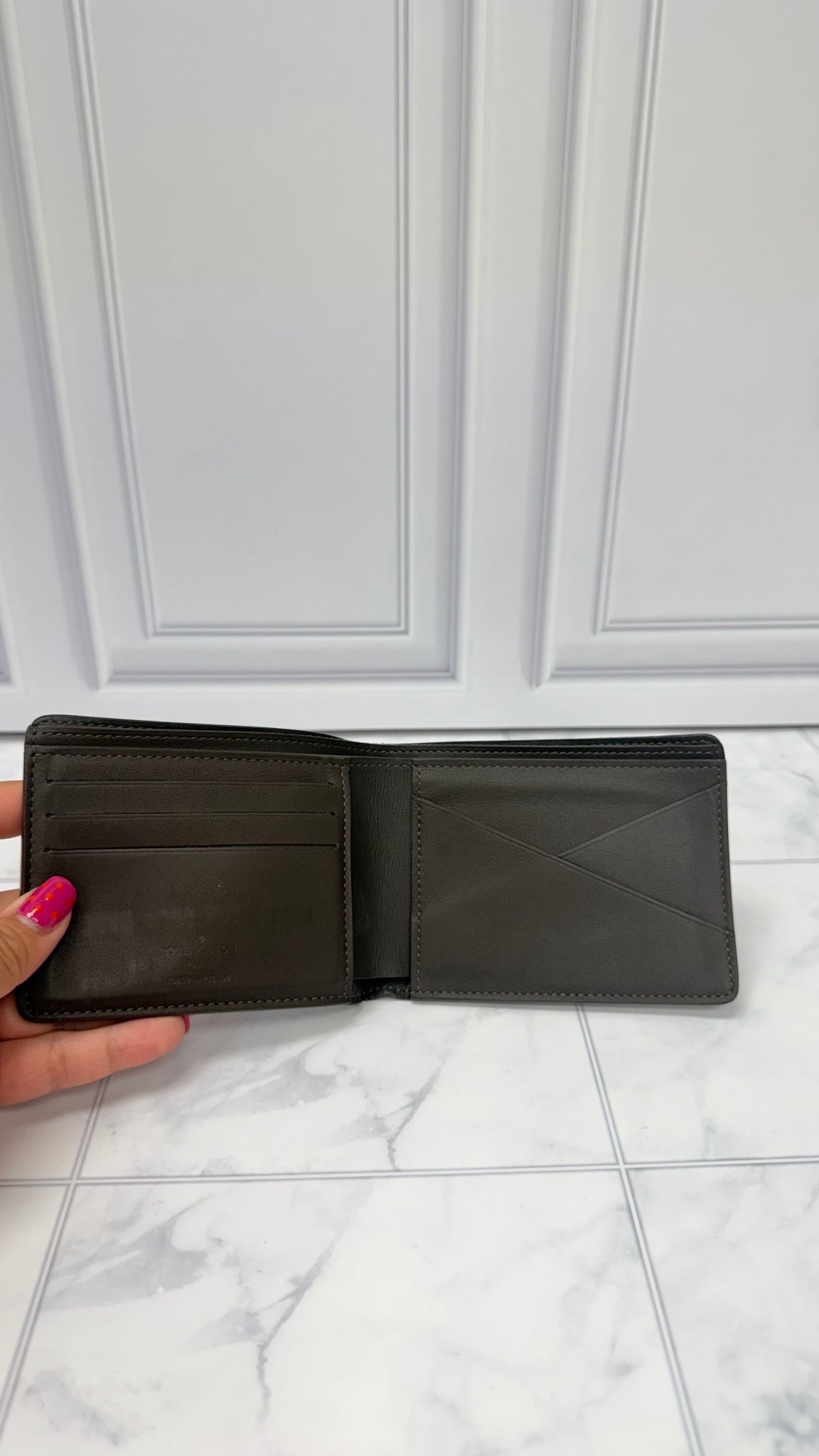 Louis Vuitton Damier Ebene Brown Leather Bifold Wallet