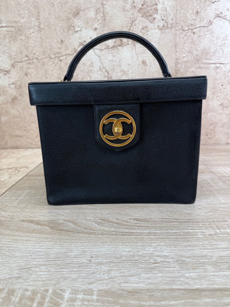 Chanel Black Caviar Vanity Case
