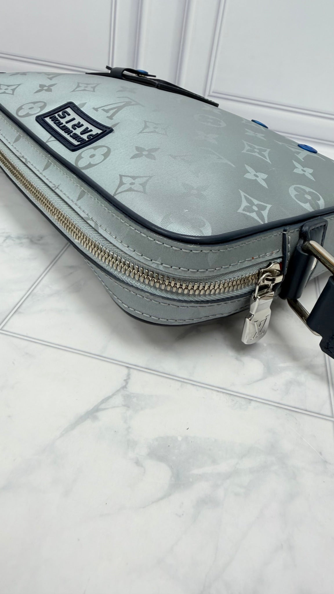 Louis Vuitton Silver Monogram Satellite Alpha Messenger Bag