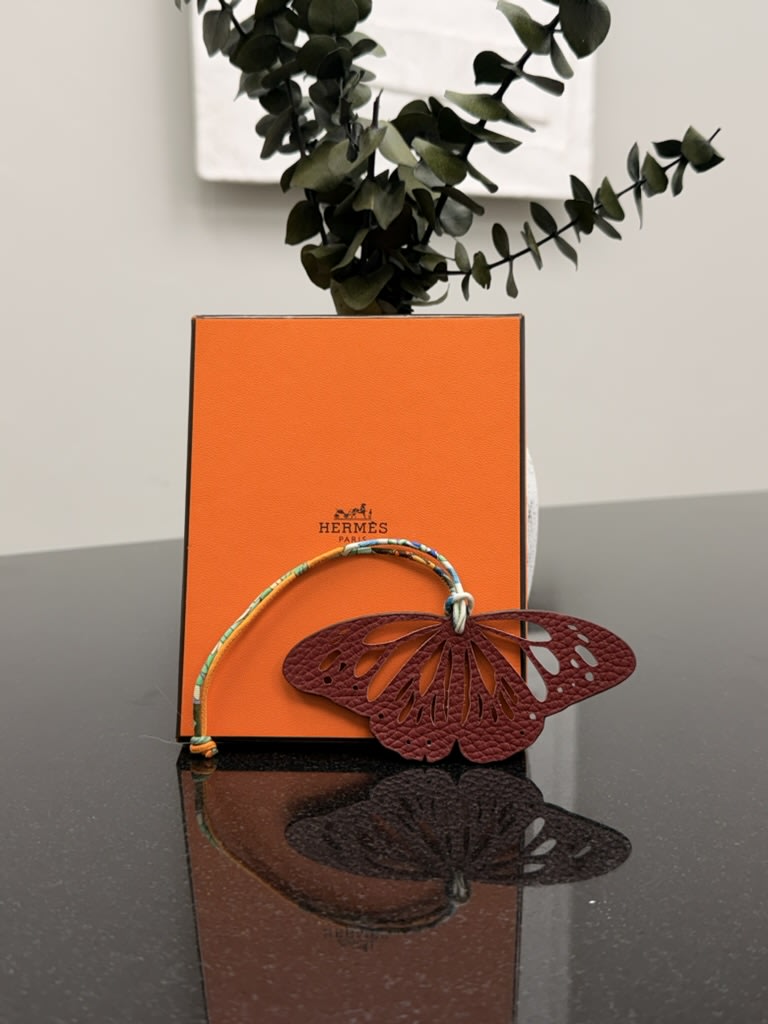Hermes Wine & Brown Butterfly Bag Charm