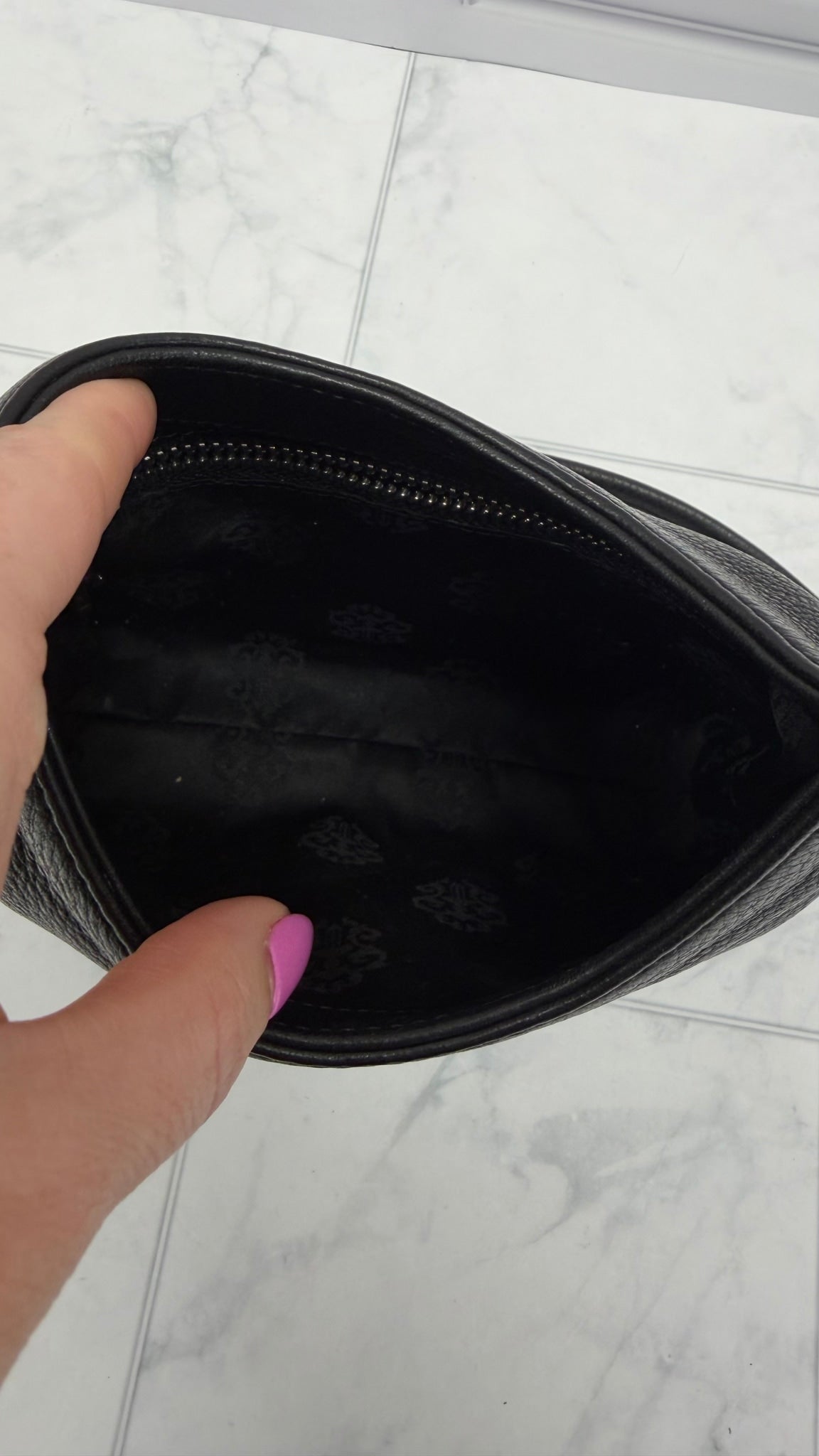 Chrome Hearts Black Leather Bagger Shoulder Bag
