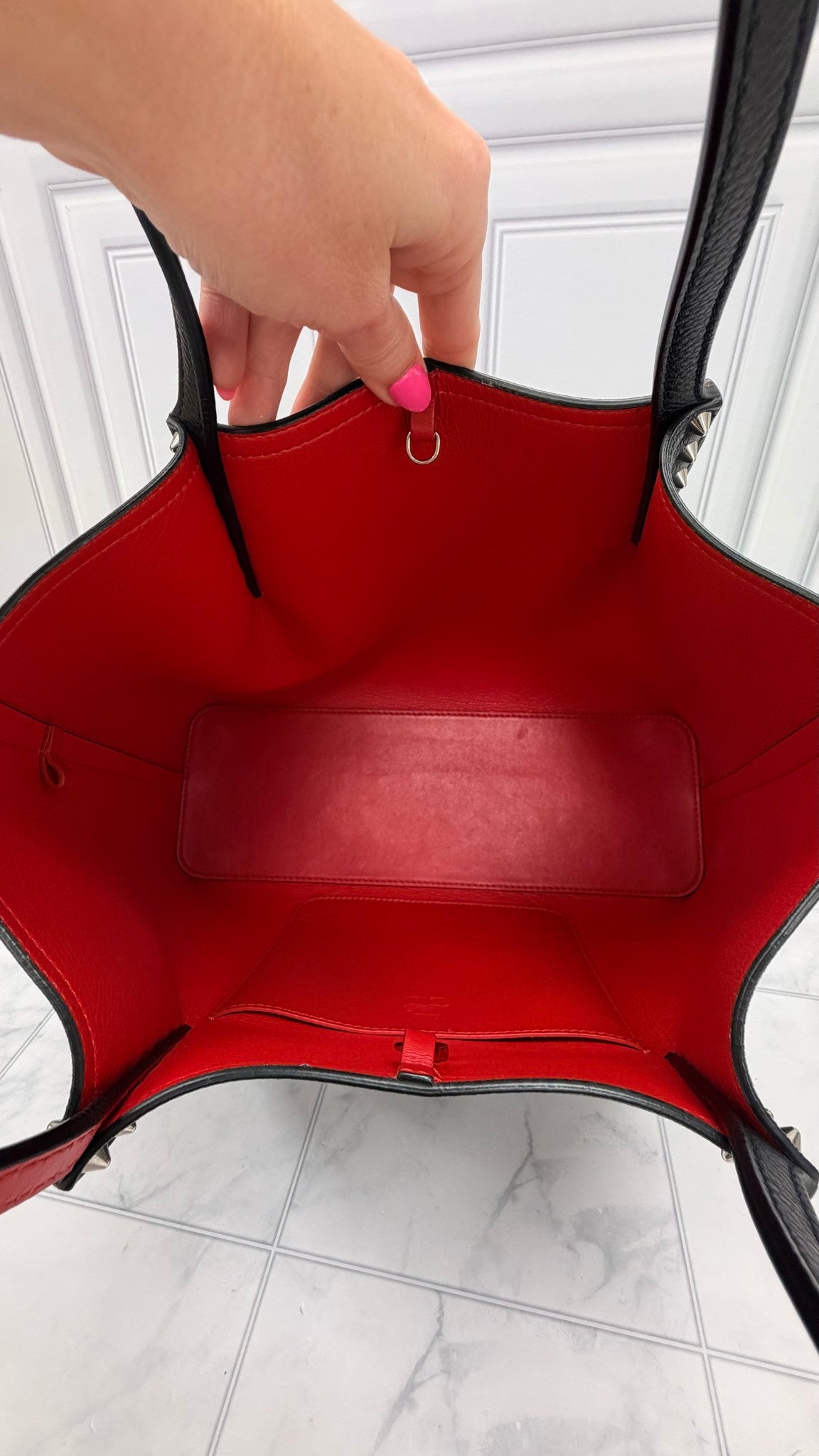 Christian Louboutin Black Leather Cabarock Tote
