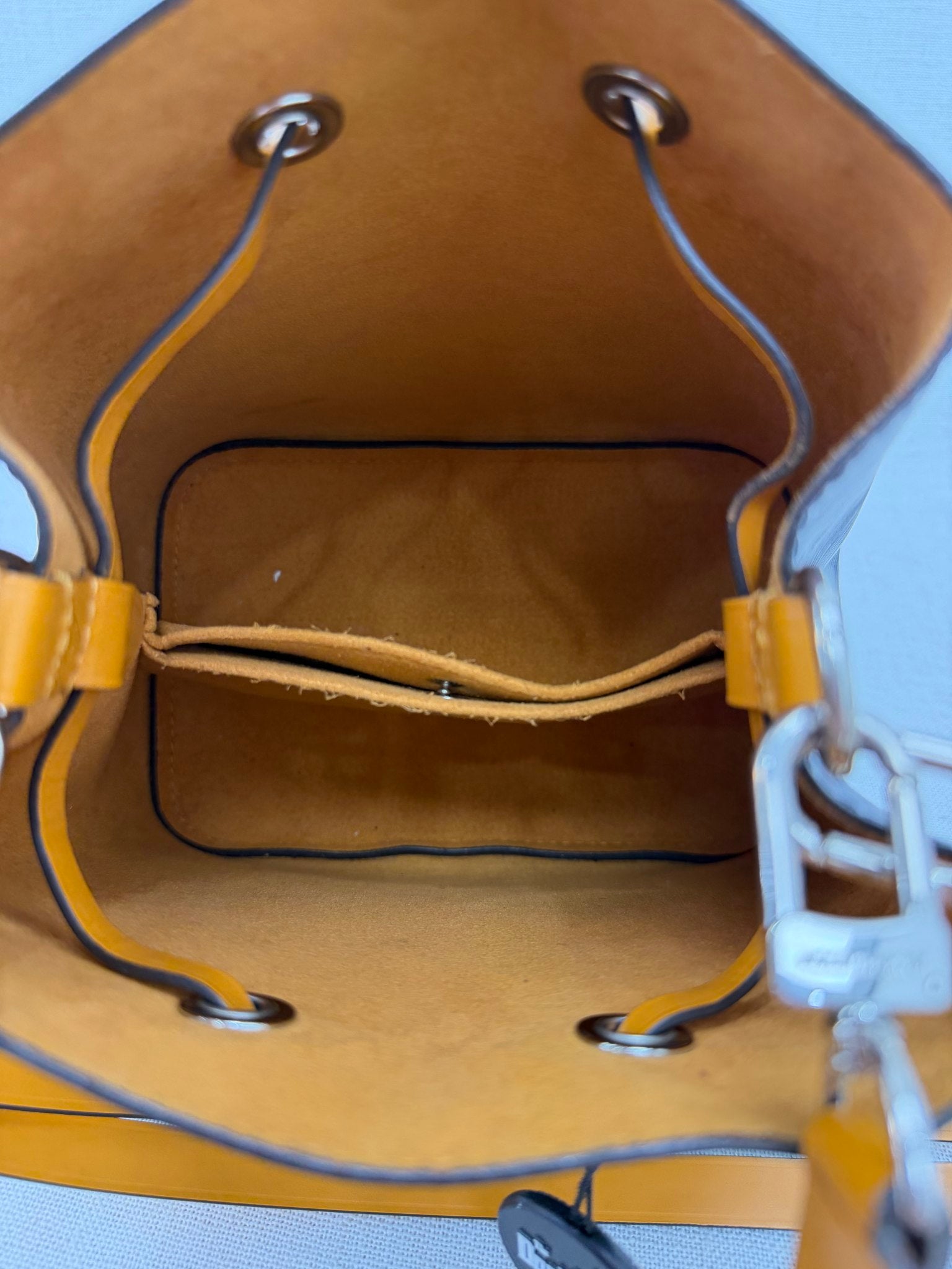 Louis Vuitton Navy & Mustard Epi Leather Neonoe BB Bucket Bag