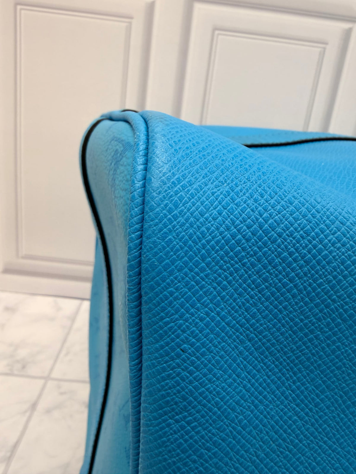 Louis Vuitton Blue Leather Keepall Bandouliere 50 Duffle Bag