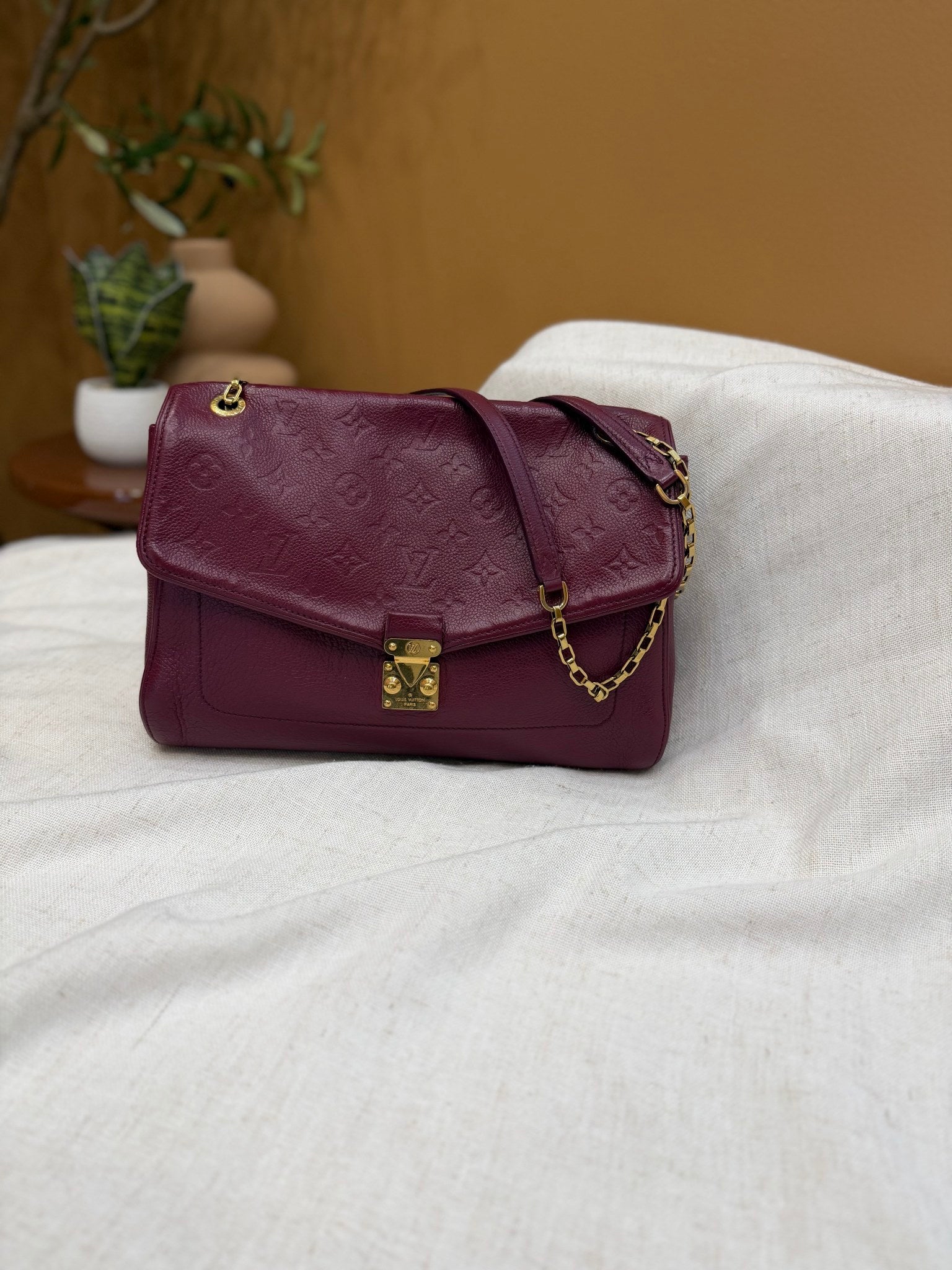 Louis Vuitton Raspberry Empreinte Saint Germain PM Shoulder Bag