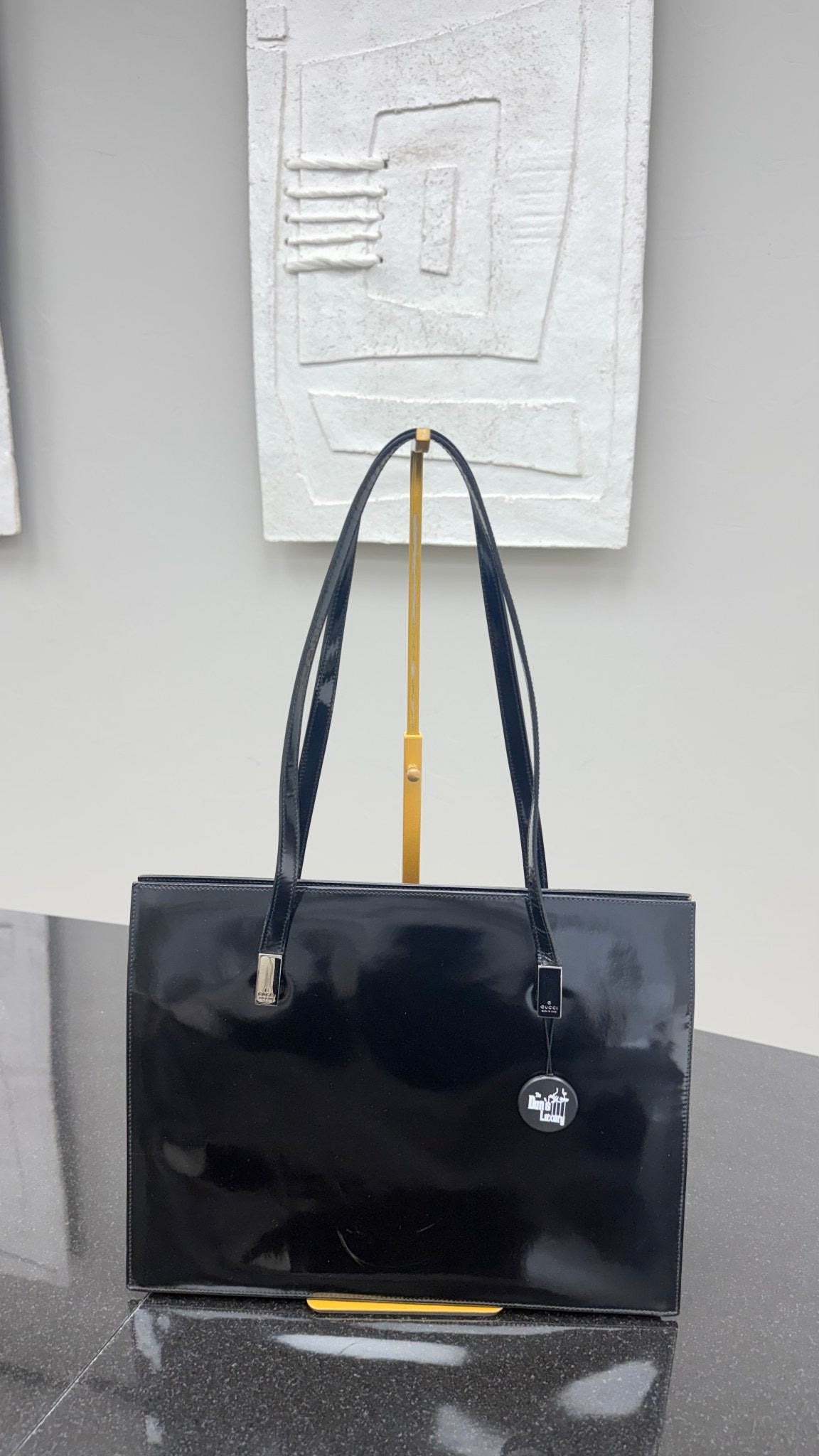 Gucci Black Patent Leather Shoulder Bag