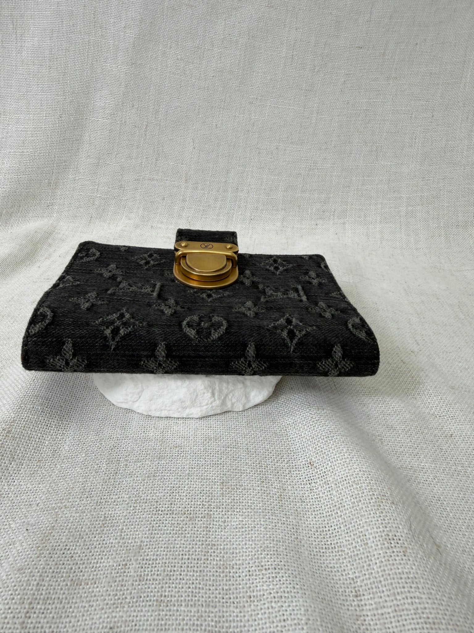 Louis Vuitton Black Denim Monogram Agenda PM