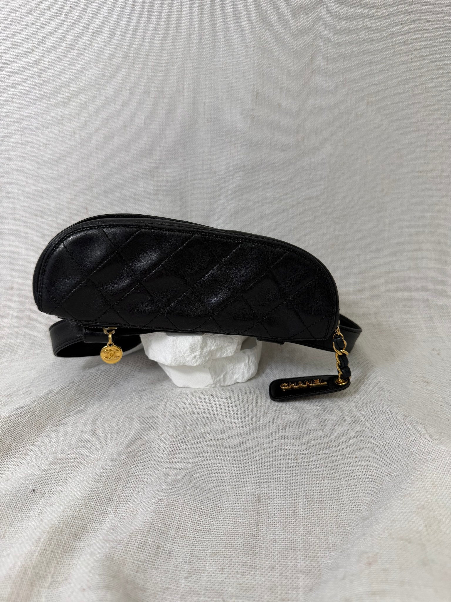 Chanel Black Lambskin Leather Belt Bag