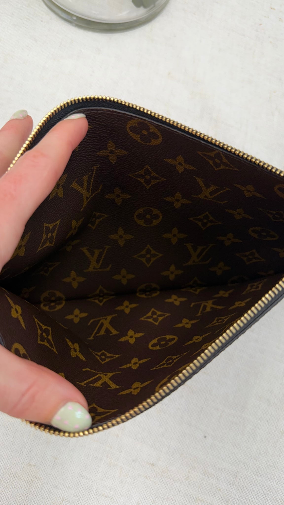 Louis Vuitton Black Calfskin Neverfull Inside Out MM Pochette