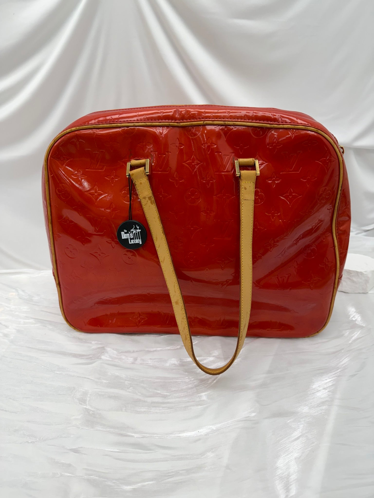Louis Vuitton Red Vernis Sutton Shoulder Bag