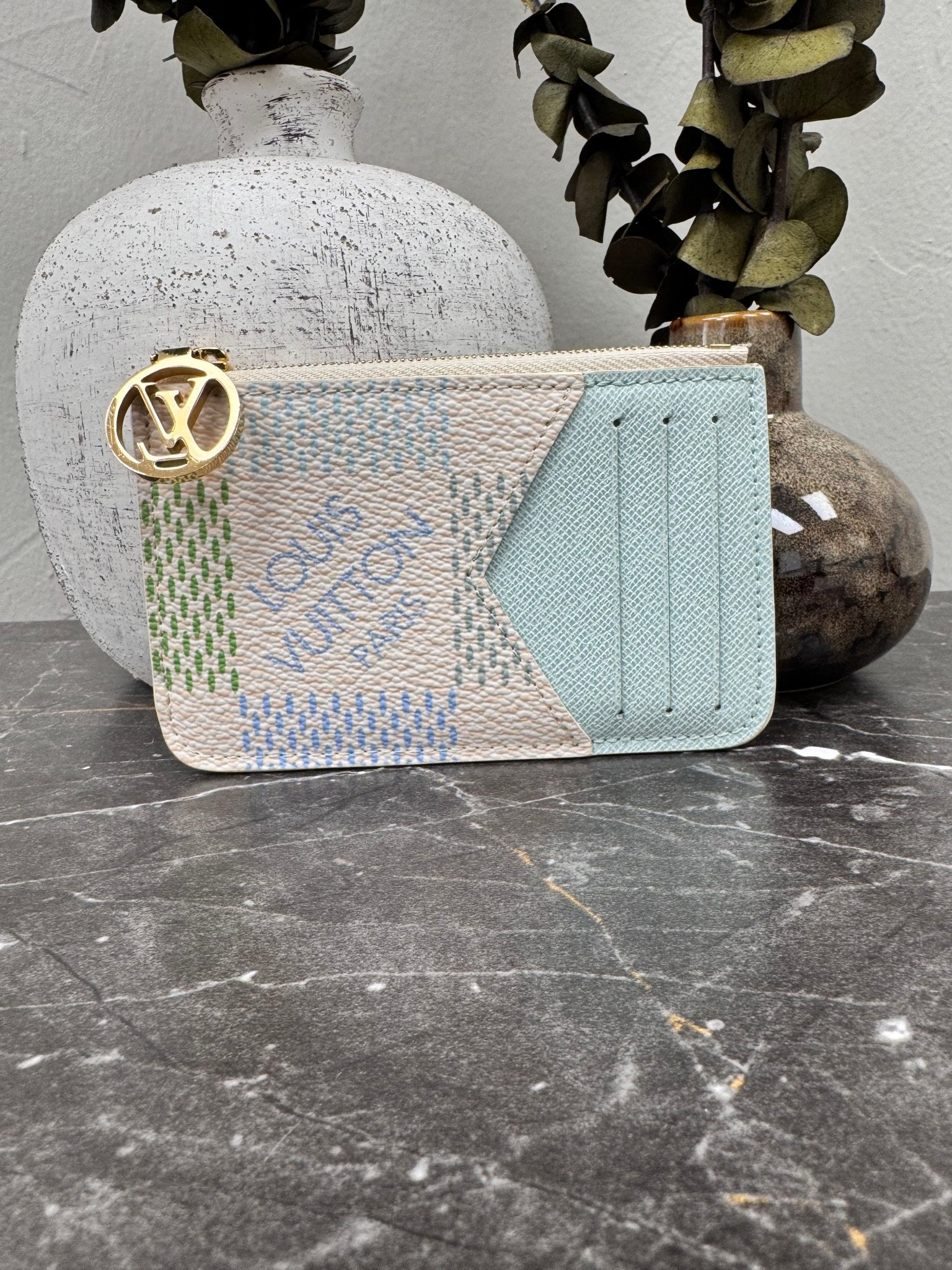 Louis Vuitton Cream Multicolor Romy Card Holder