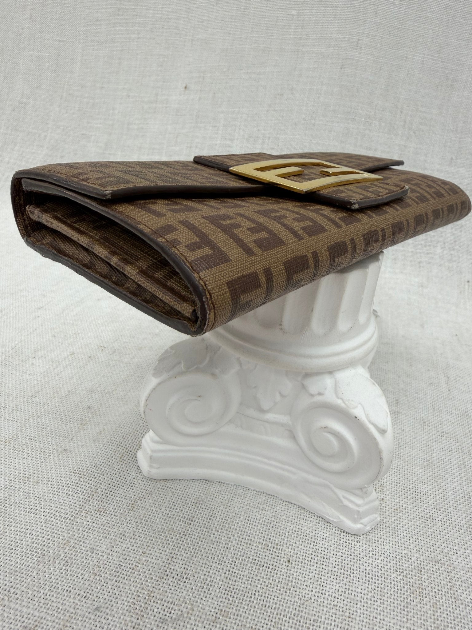 Fendi Brown Zucca Coated Canvas Long Wallet