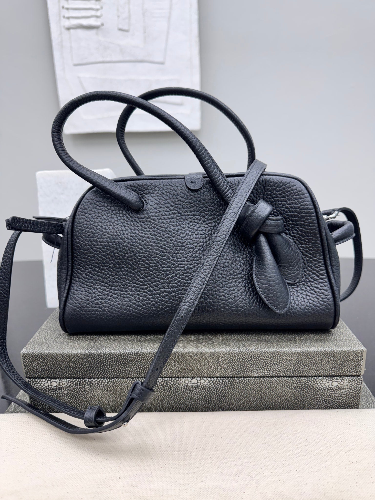 BRAND NEW - Jacquemus Black Grained Leather Piccolo Turismo 2Way Bag