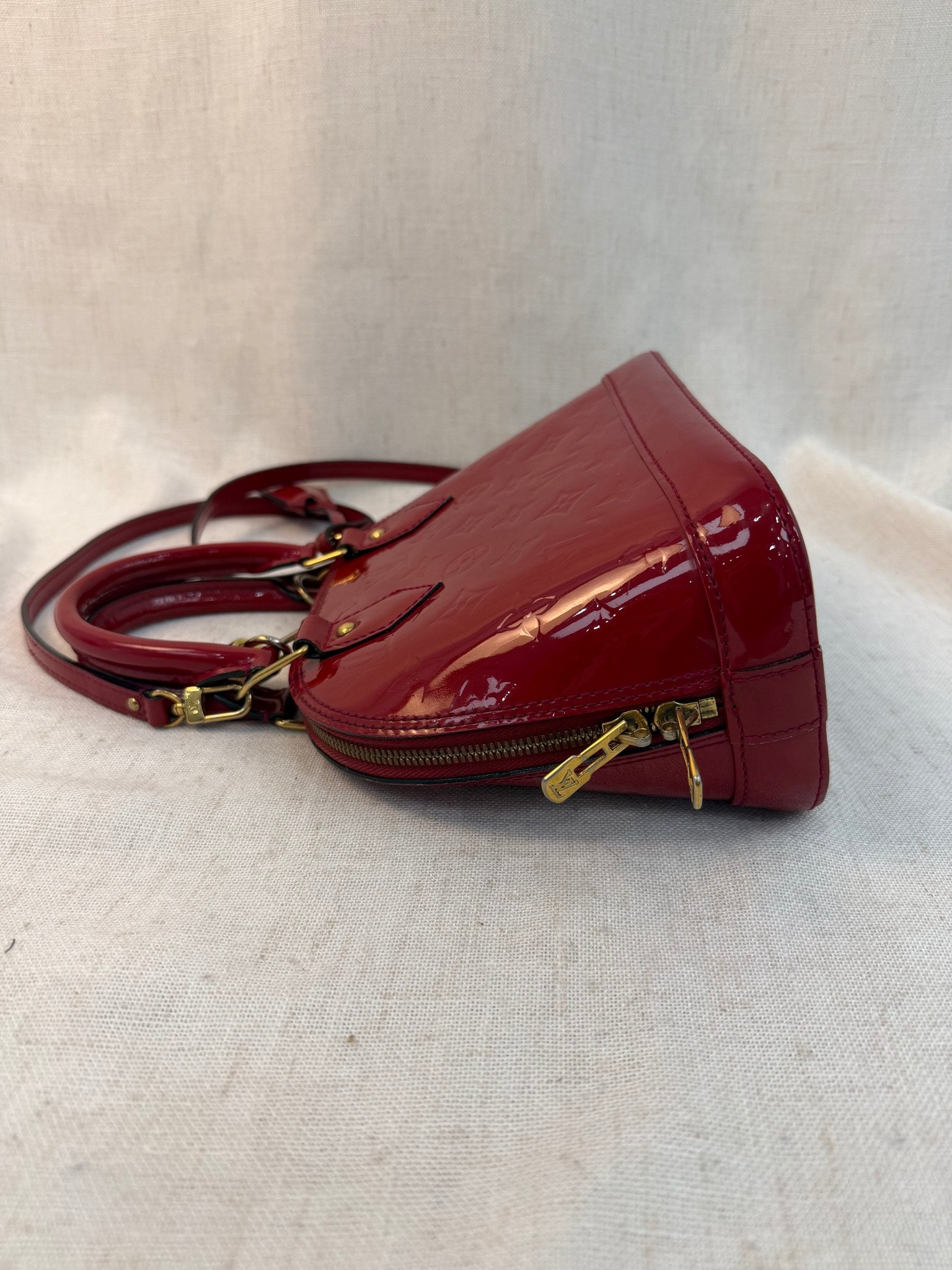 Louis Vuitton Red Vernis Leather Alma BB