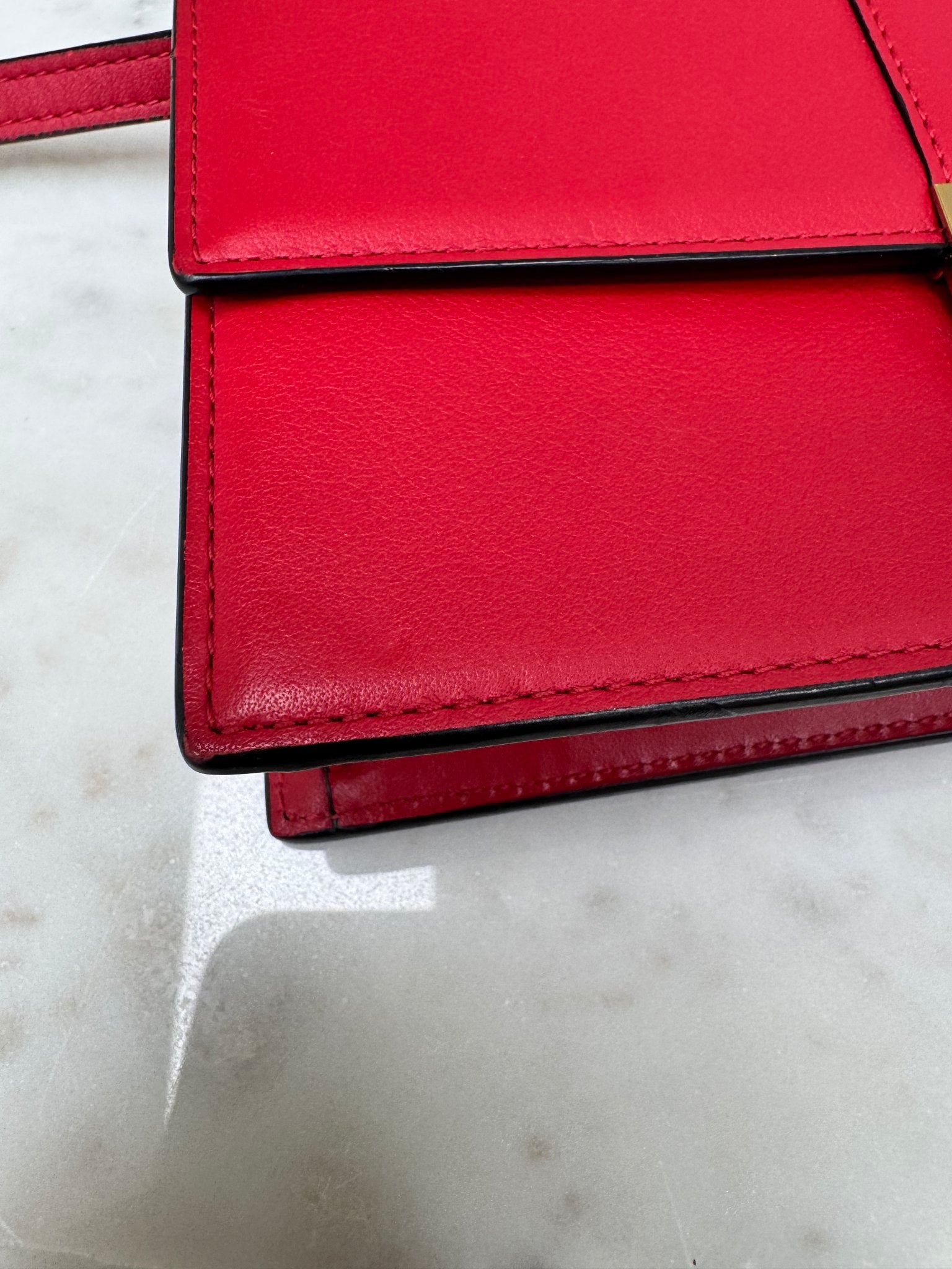 MCM Red Leather Crossbody Bag