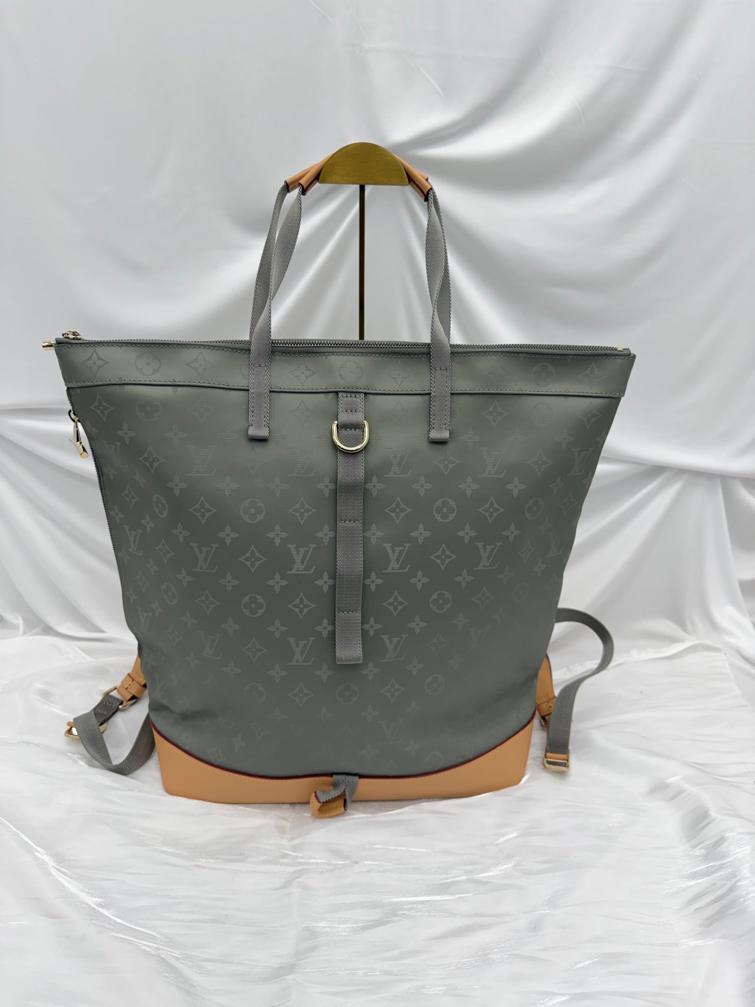 Louis Vuitton Titanium Monogram Zipped Tote Backpack